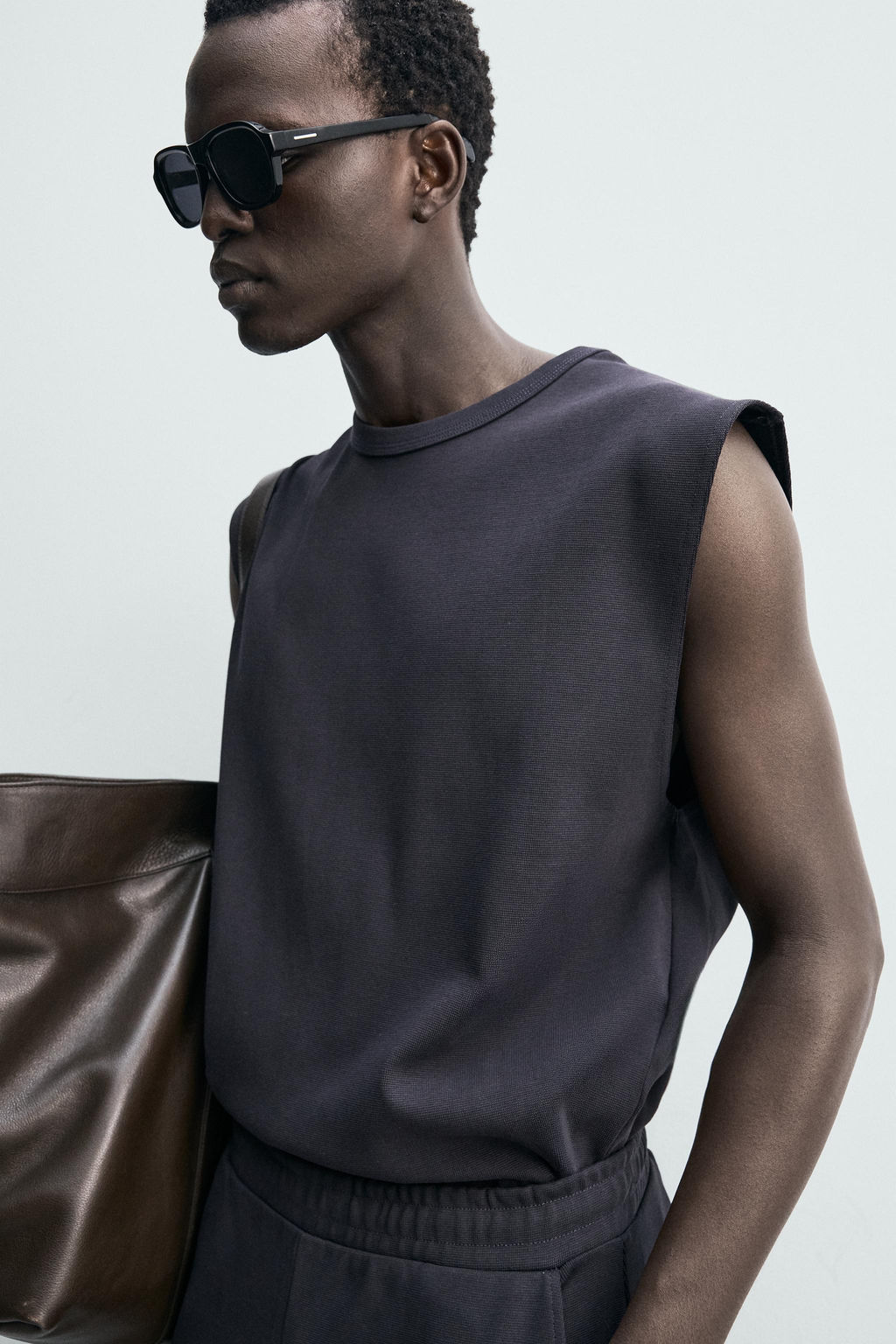 CAMISETA TANK RELAXED FIT ESTRUCTURA RIB / Azul - Zara фото 6
