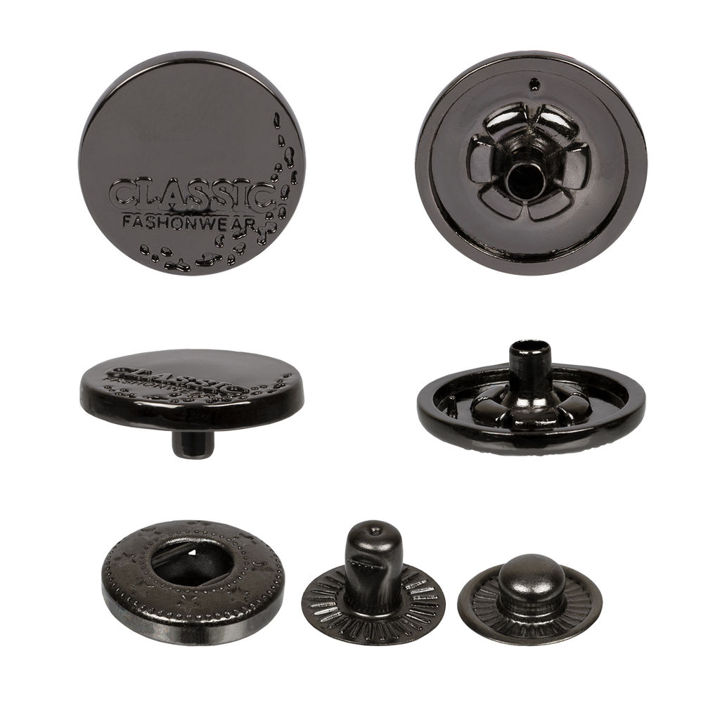 Кнопка Micron JK 007 металл нержавеющий сплав d 15 мм 36 шт. №06 под черный никель