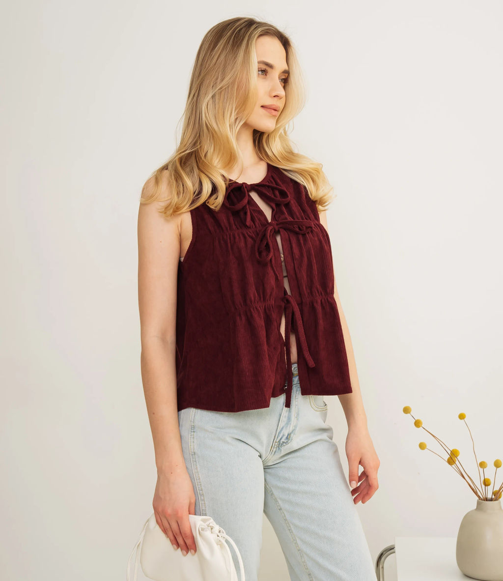 Топ #КТ73601, бордовый - Dommod фото 2