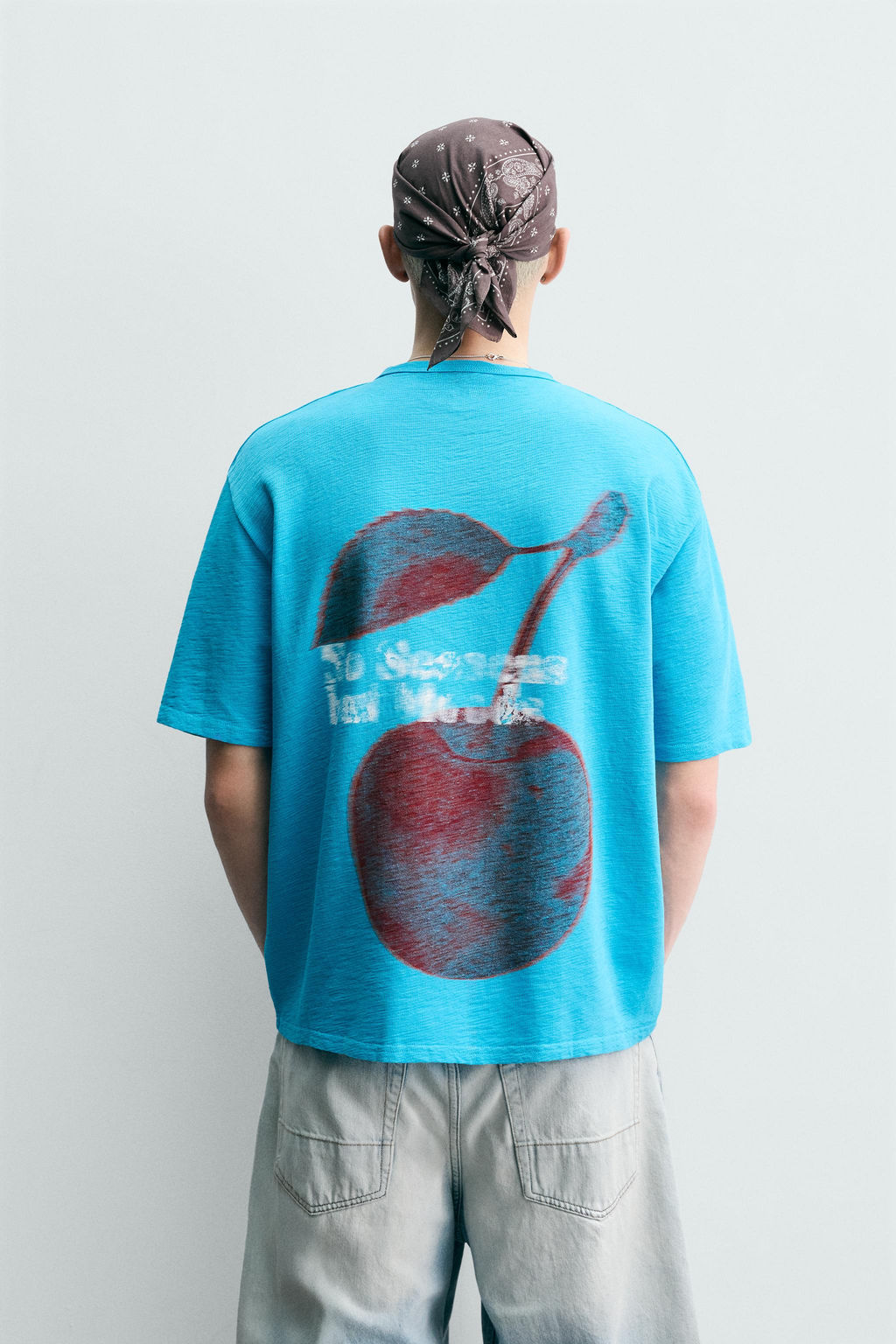 CAMISETA PUNTO LAVADO ESTAMPADOS / Azul agua