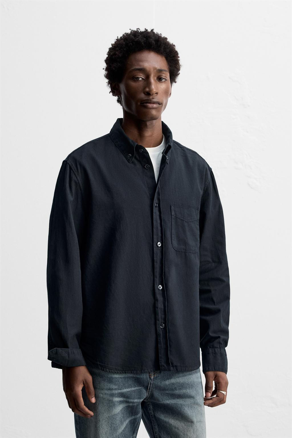 TEXTURED CHAMBRAY SHIRT - Zara фото 11