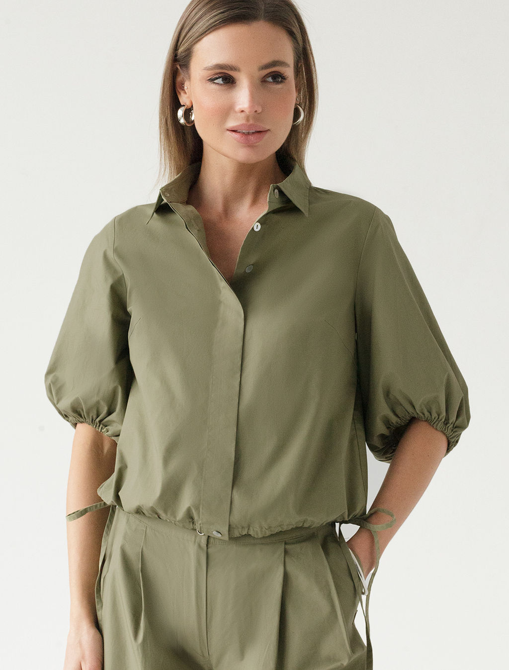 Блузка из легкого хлопкового поплина