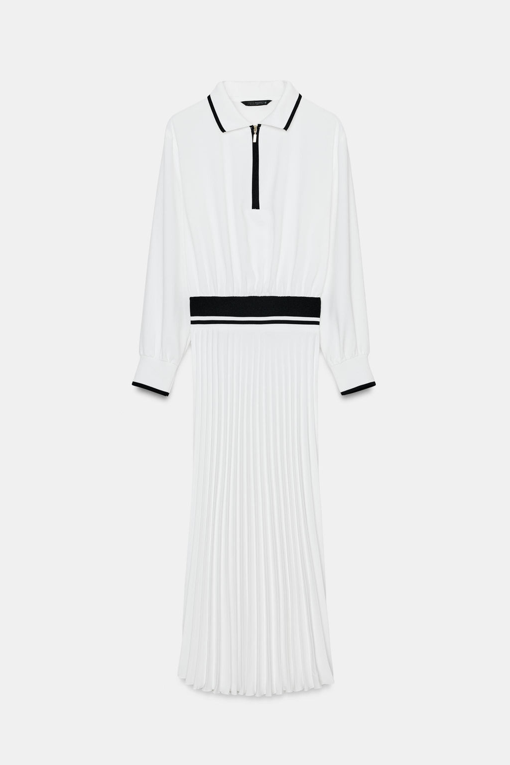 VESTIDO MIDI COMBINADO PLISADO / Blanco - Zara фото 9
