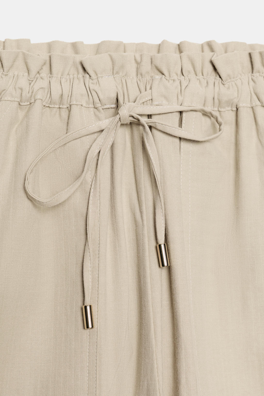 PANTAL?N TAPERED CINTURA EL?STICA / Camel claro - Zara фото 9