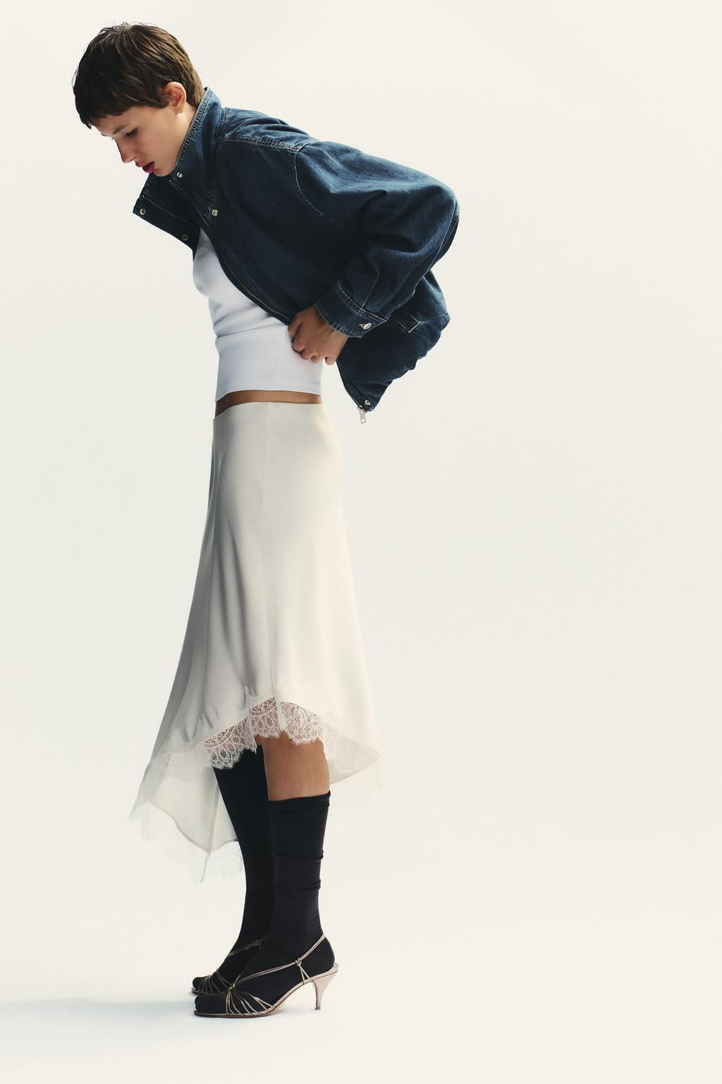 SATIN LACE SKIRT - Zara фото 4