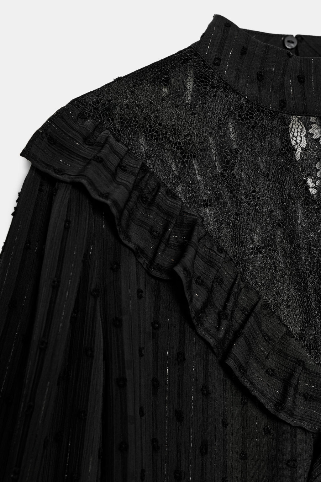 LACE DOTTED MESH SHIRT - Zara фото 6