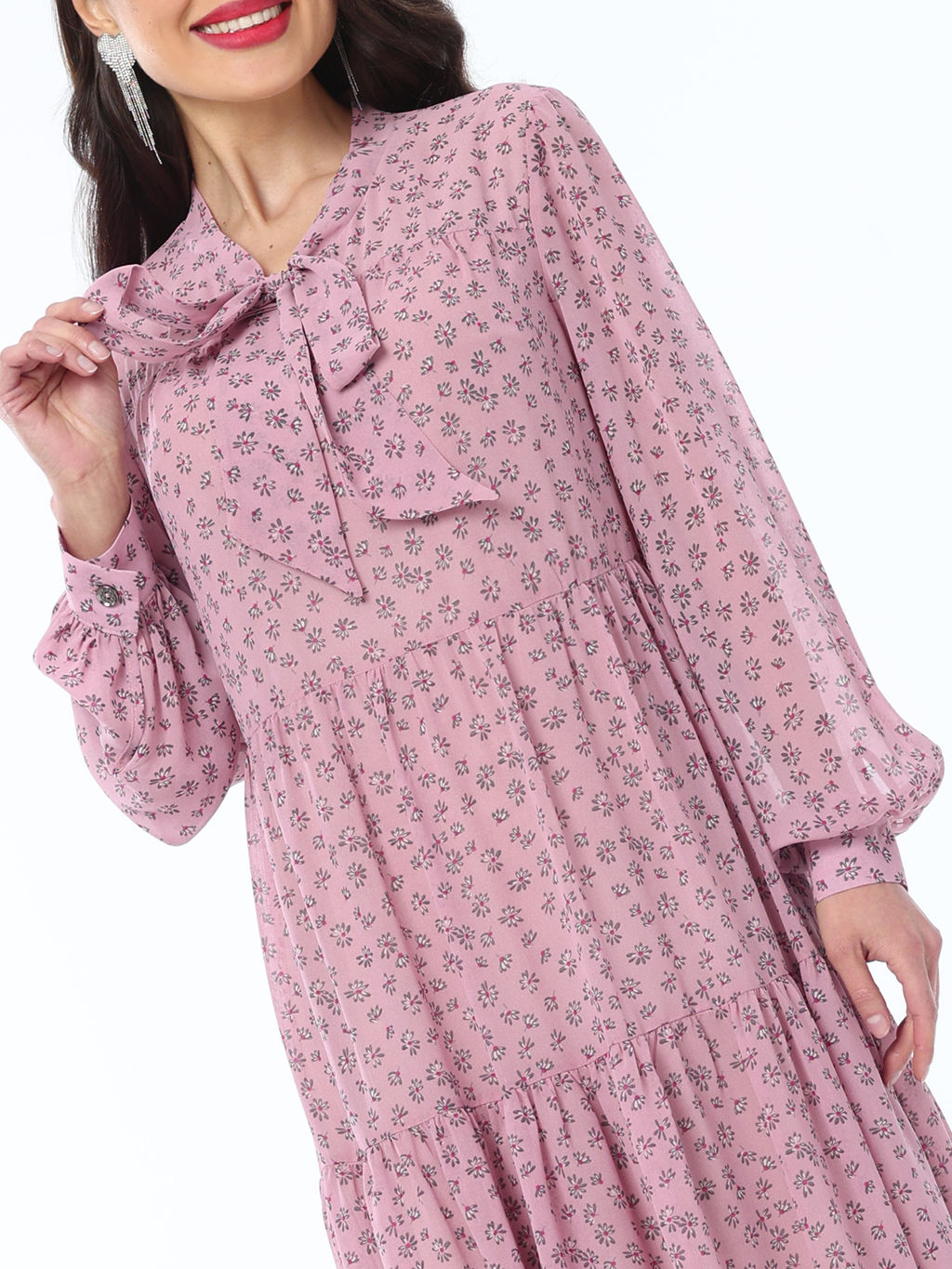 Многоярусное платье с бантом - Dstrend фото 5