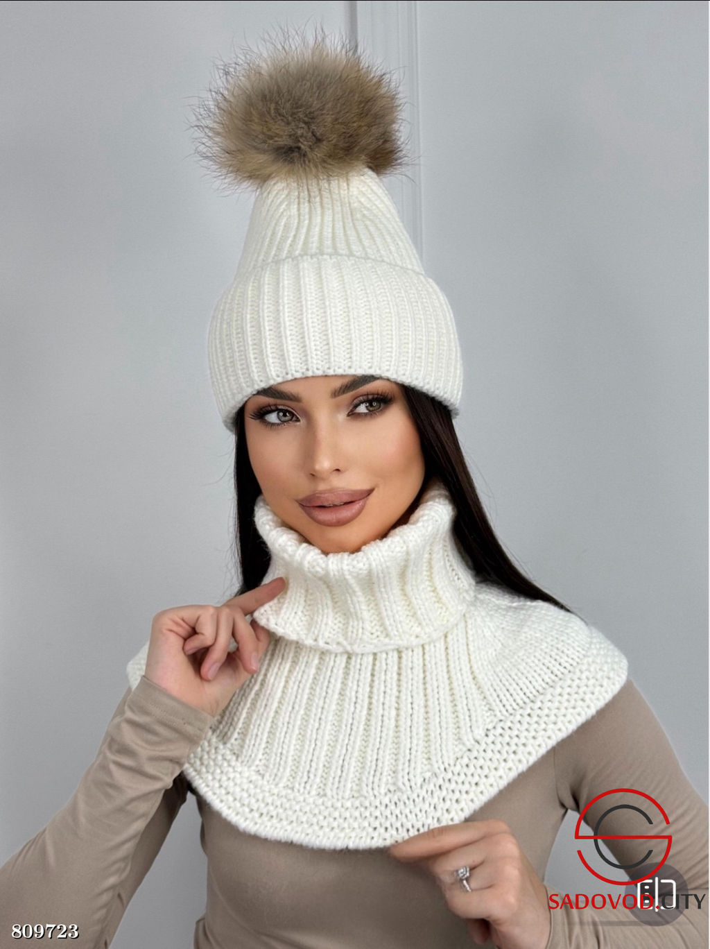 Набор 2в1 зимний комплект с натуральным мехом