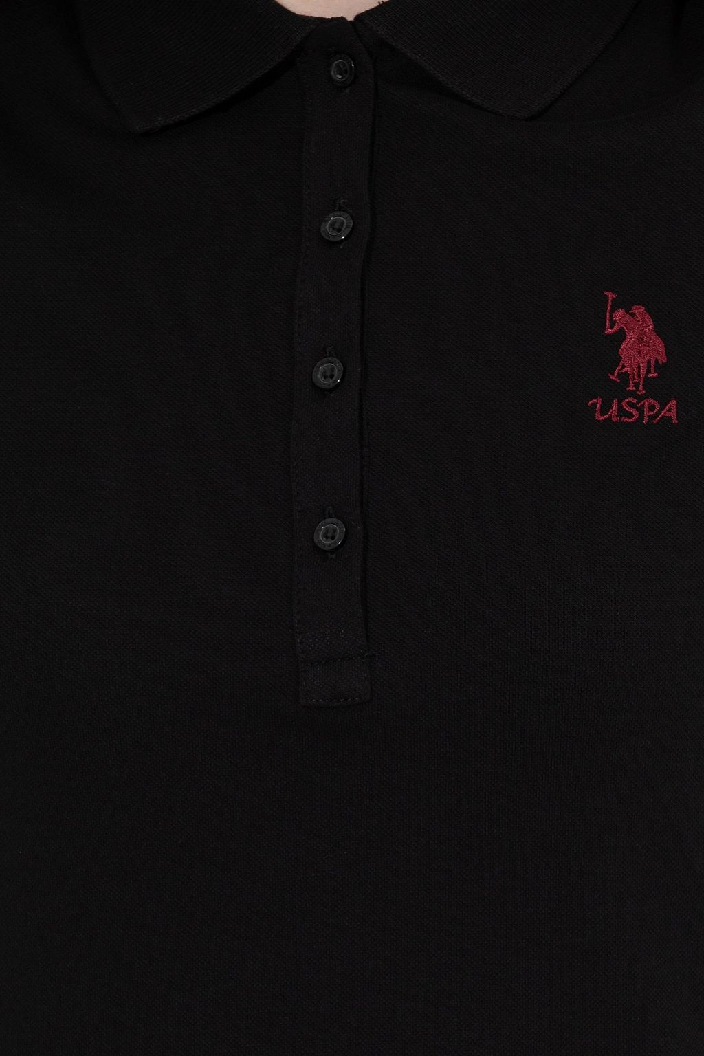 U. S. Polo Assn Женская черная базовая футболка с воротником-поло - U.s. polo assn фото 6