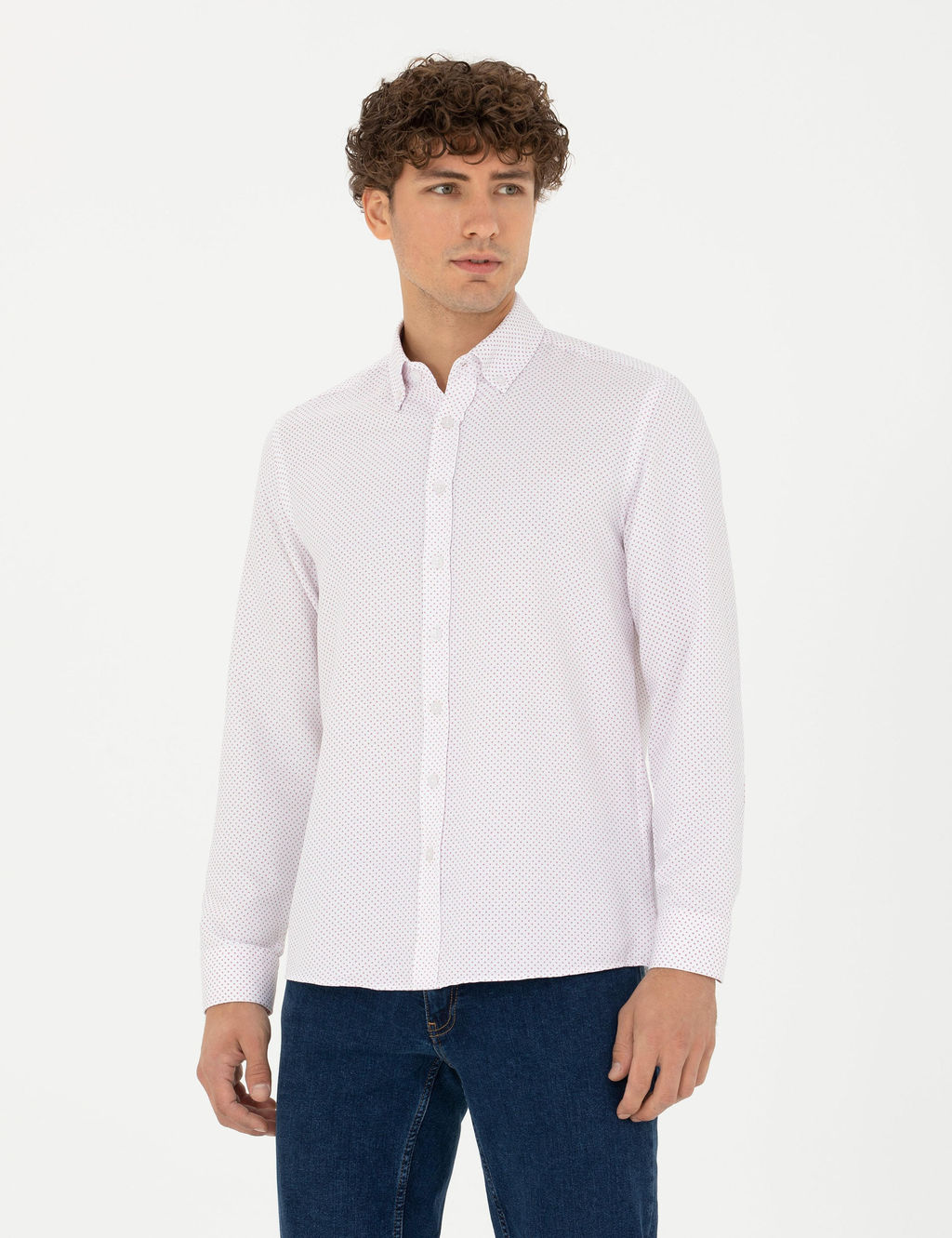Bordo Slim Fit Uzun Kollu G_mlek