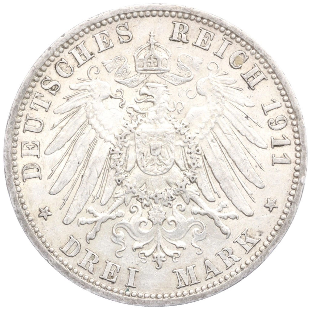 3 марки 1911 года А Германия (Пруссия)