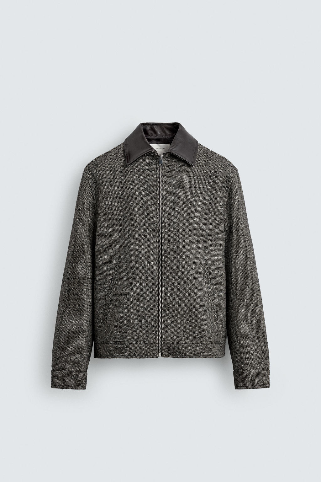 CONTRAST TEXTURED LEATHER JACKET ORIGINS - Zara фото 7