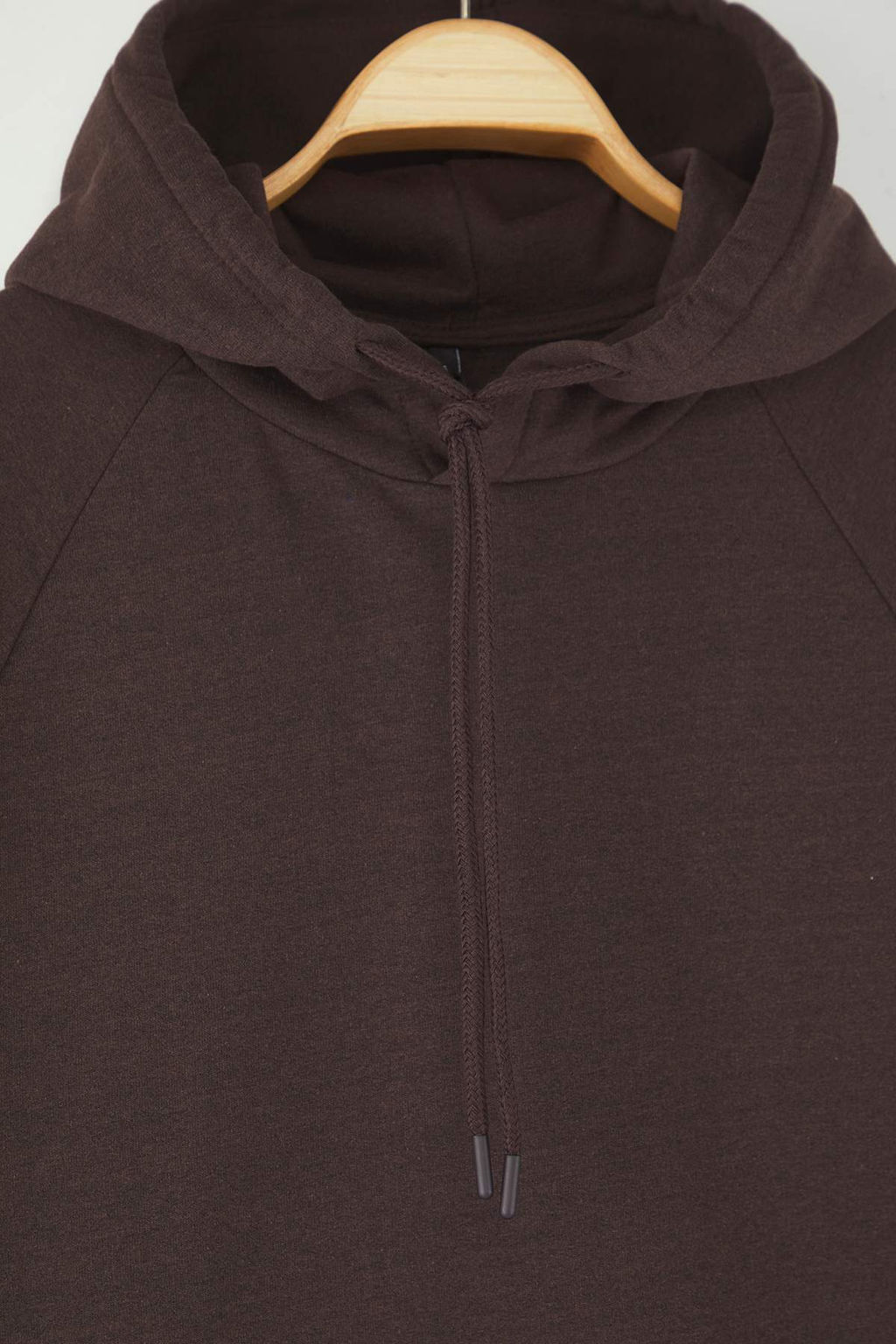 Koyu Kahverengi Oversize/Genis Kesim Kapusonlu Ici Polar/S?cak Tutan Sweatshirt TMNAW23SW00195