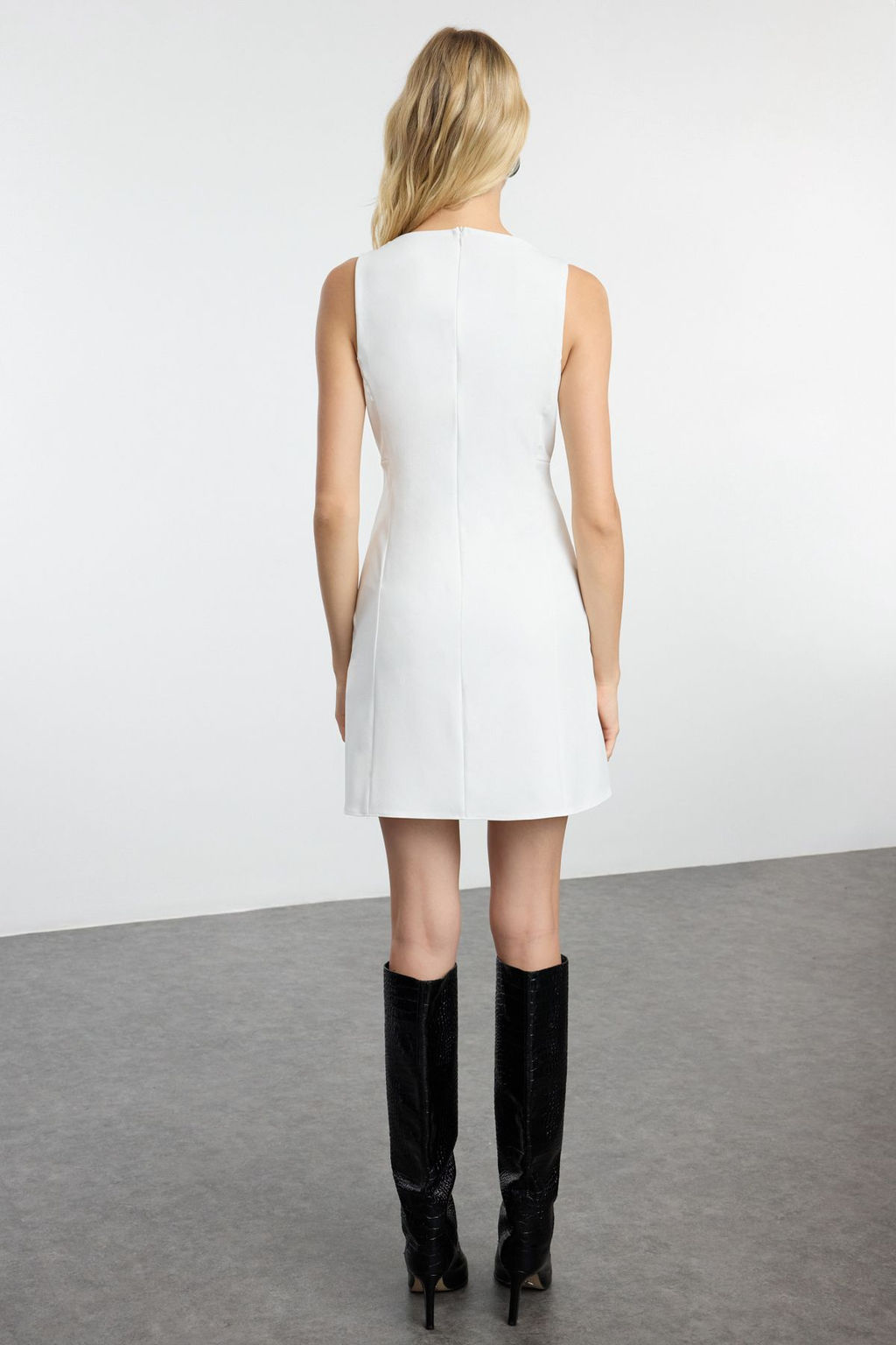 TRENDYOLMILLA Siyah A Kesim Mini Dokuma Elbise TWOAW25EL00192  фото 12