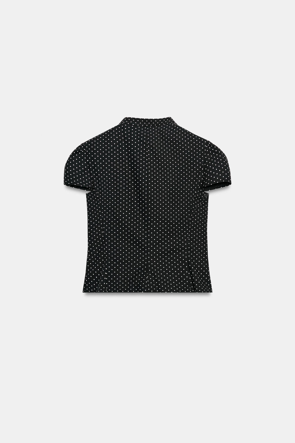 CAMISA POPEL?N ABERTURA LAZADAS LUNARES / Negro / Blanco - Zara фото 6