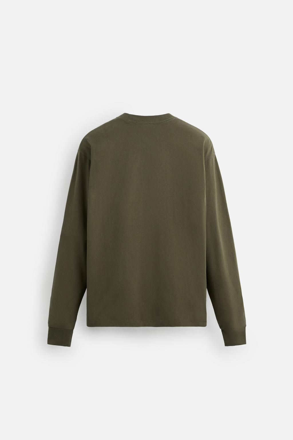 MEDIUM WEIGHT LONG SLEEVE T-SHIRT - Zara фото 16