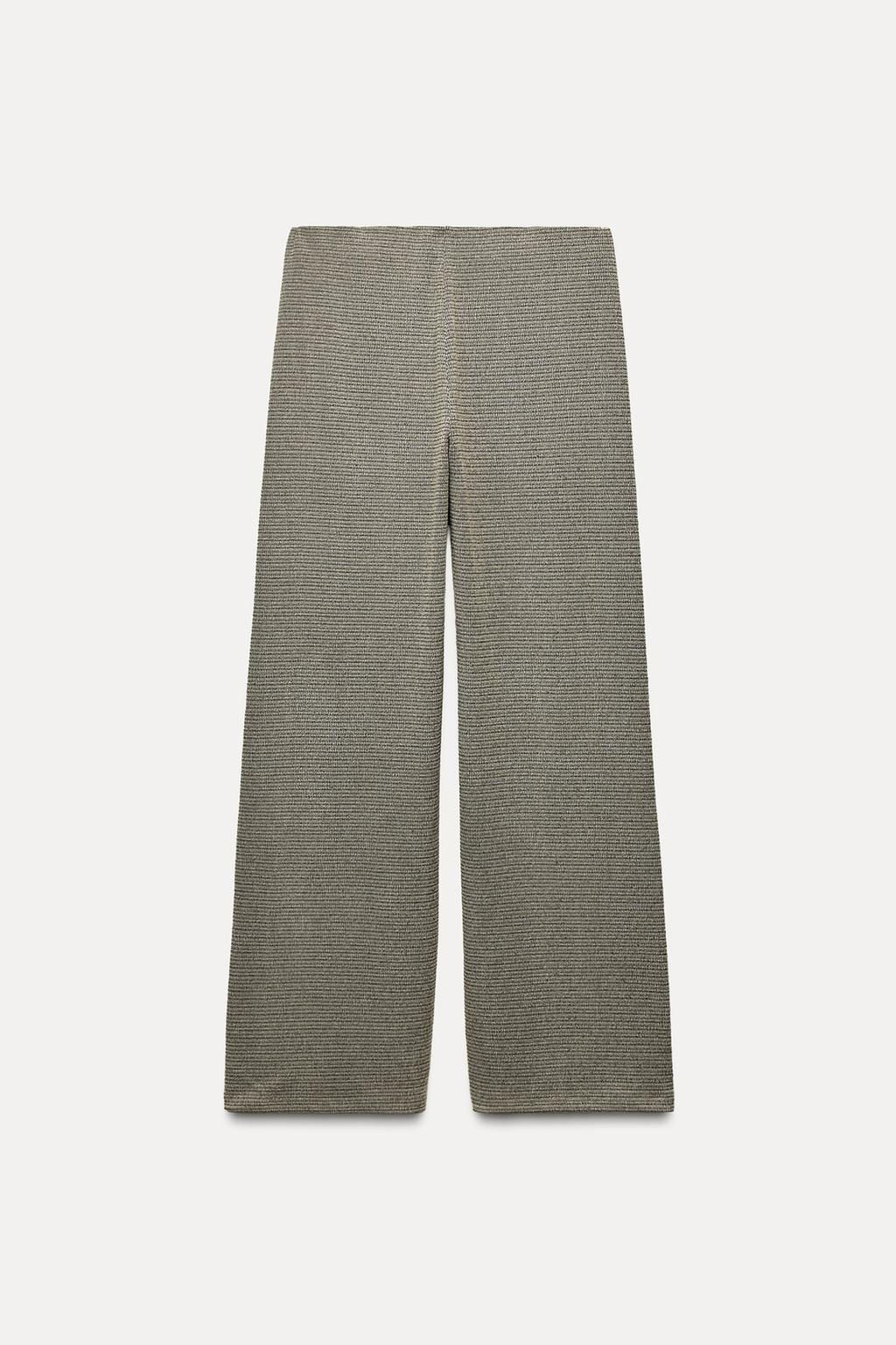 TEXTURED WIDE-LEG TROUSERS - Zara фото 4