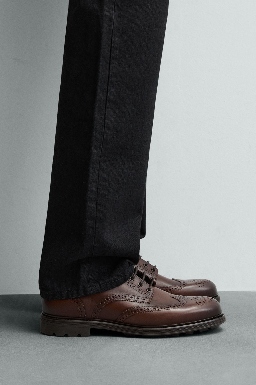 LEATHER BROGUES - Zara фото 2