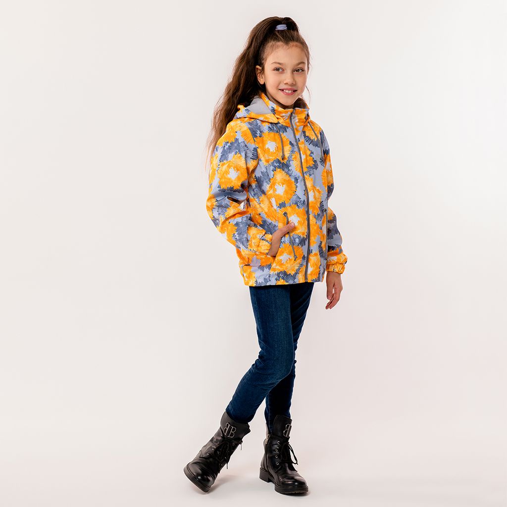 RODOS Куртка для девочки таслан демисезон М-196 (Астры) Жёлтый