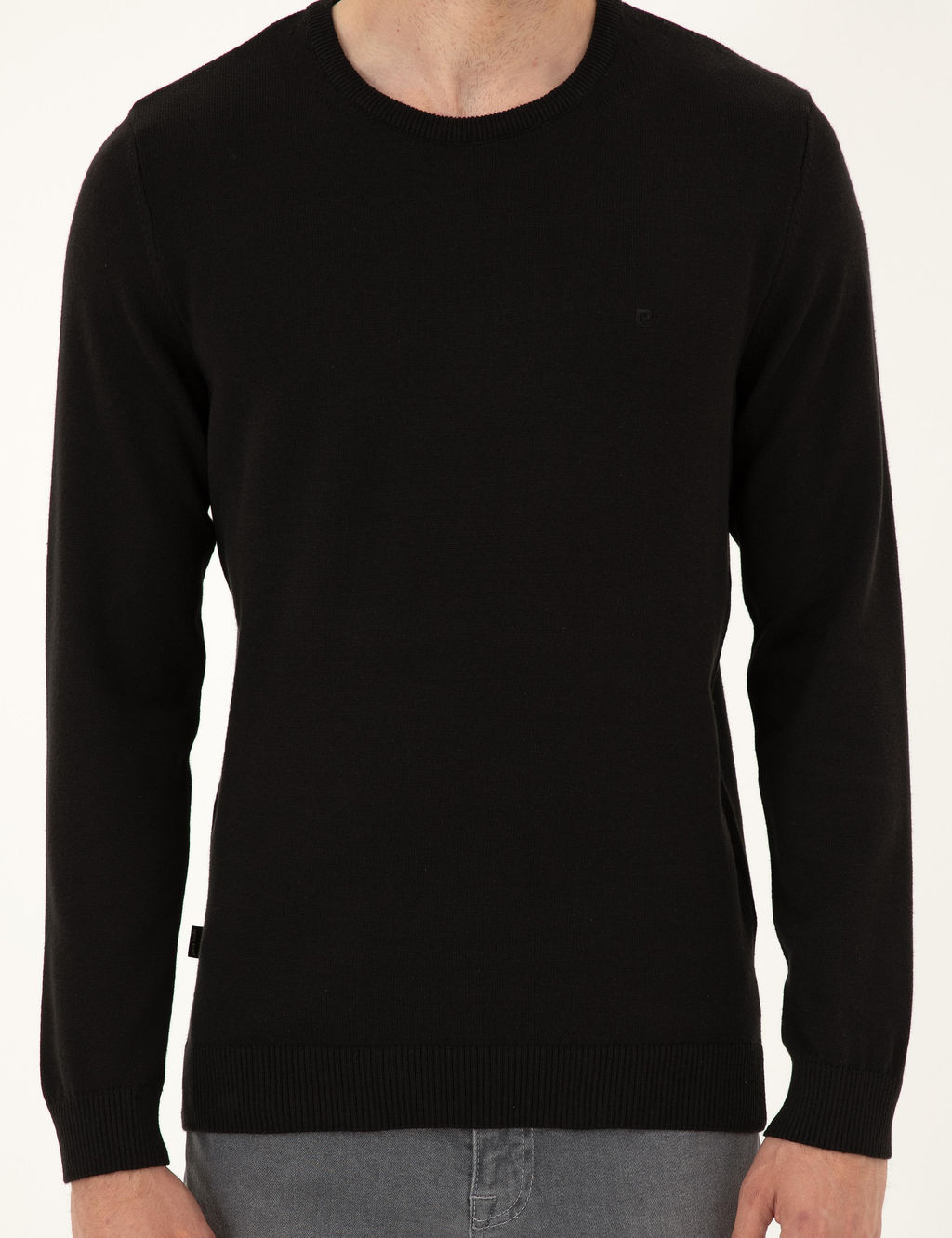 Siyah Slim Fit Bisiklet Yaka Basic Triko Kazak - Pierre cardin фото 6