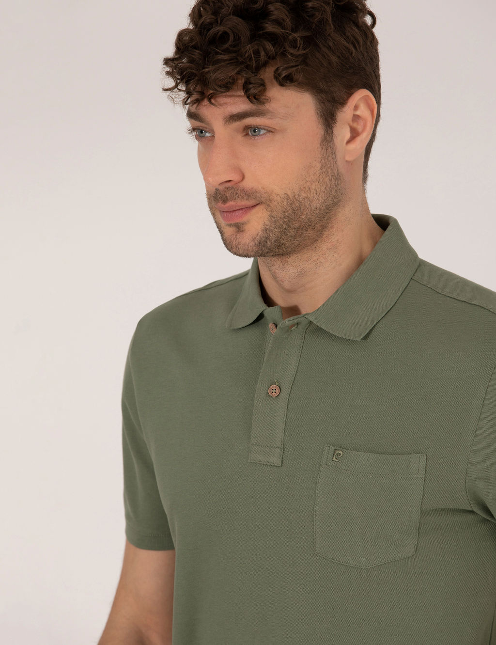 Haki Regular Fit Polo Yaka Basic Ti__rt
