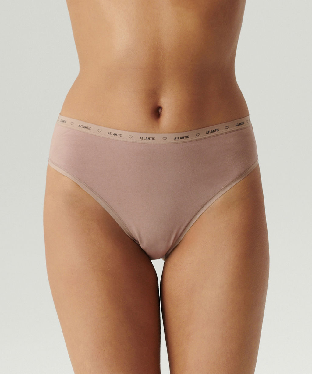 ATLANTIC 3CLP-010 Трусы спорт с высокой посадкой Sport High Leg - набор (3 шт.) темный экрю + бежевый + темно-бежевый фото 2