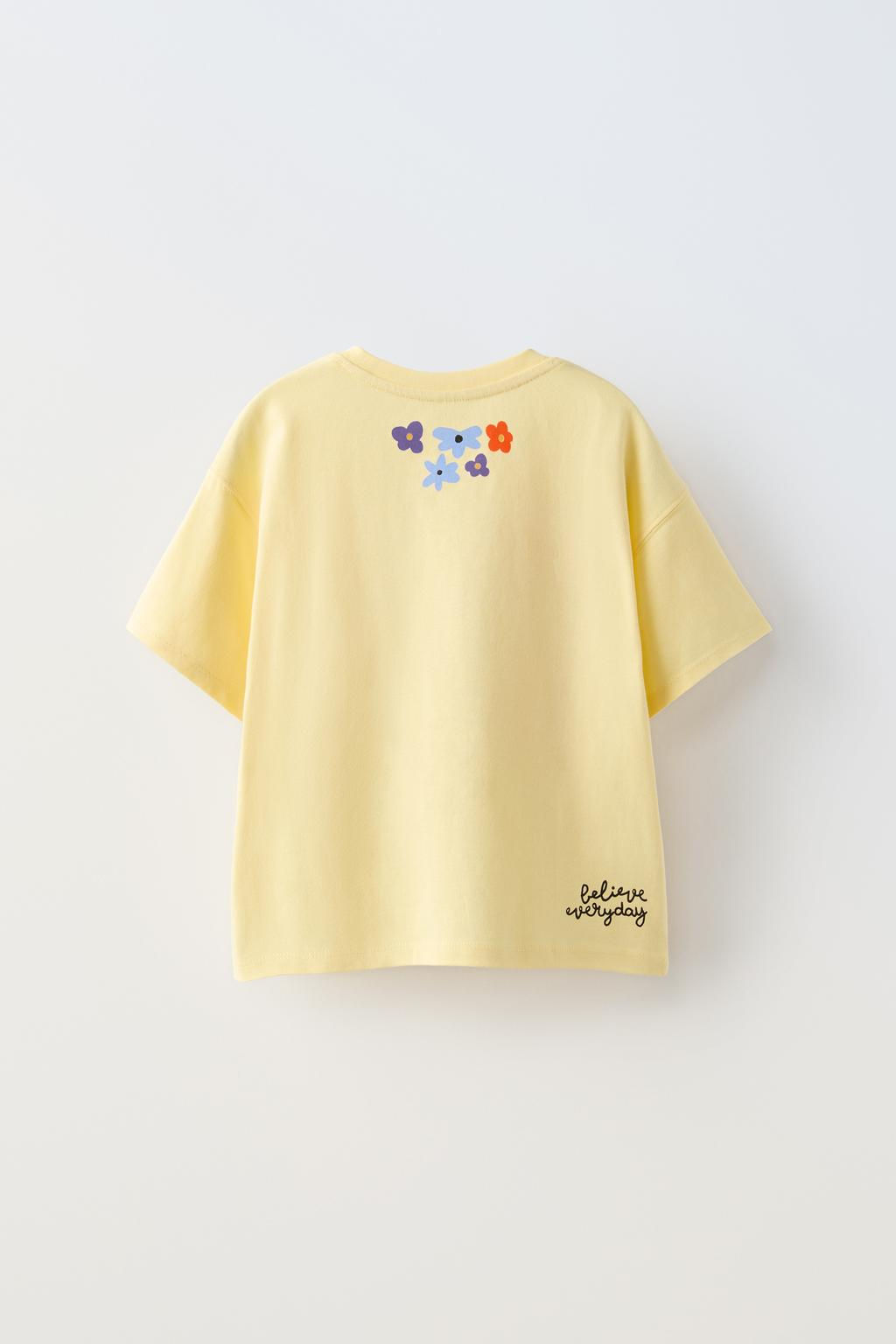 T-SHIRT WITH TERRY EMBROIDERY - Zara фото 4