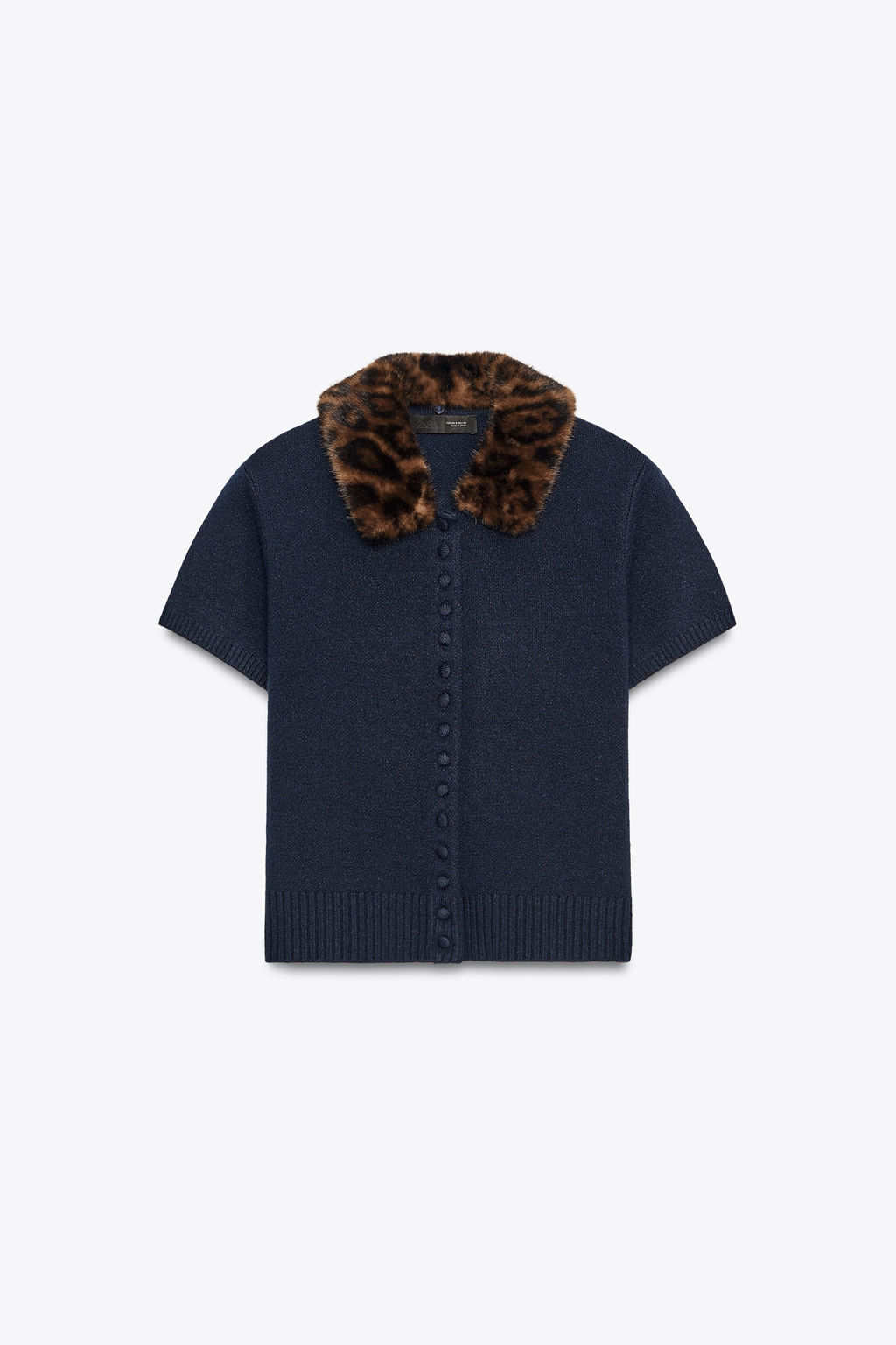 ANIMAL PRINT COLLAR KNIT CARDIGAN - Zara фото 7