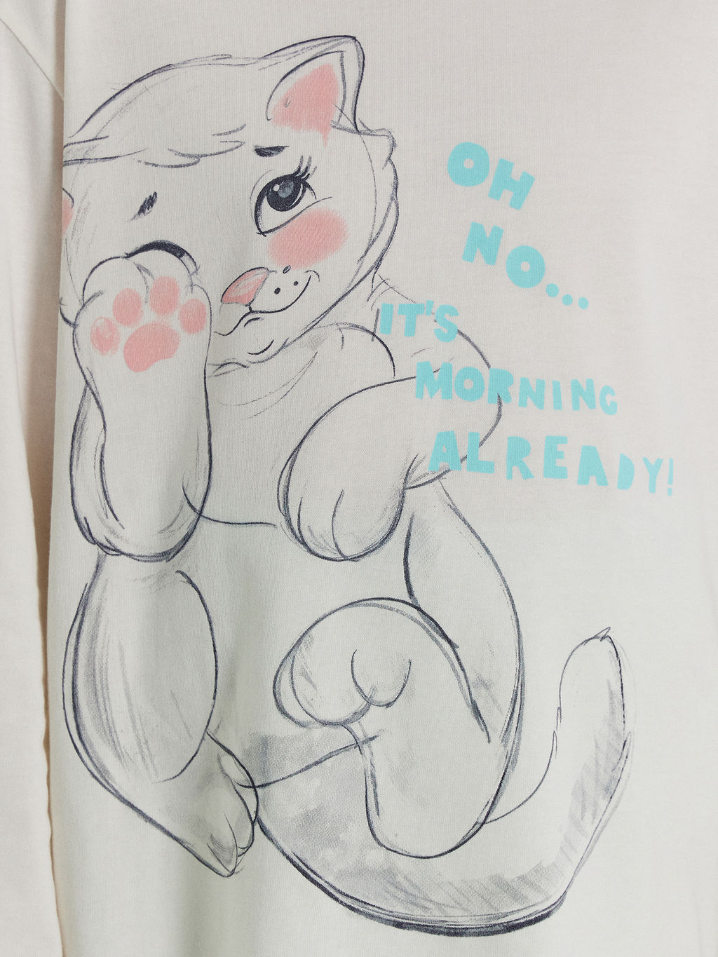 Комплект для девочек (джемпер, брюки) бежево-голубой с котиками - Mark formelle фото 7