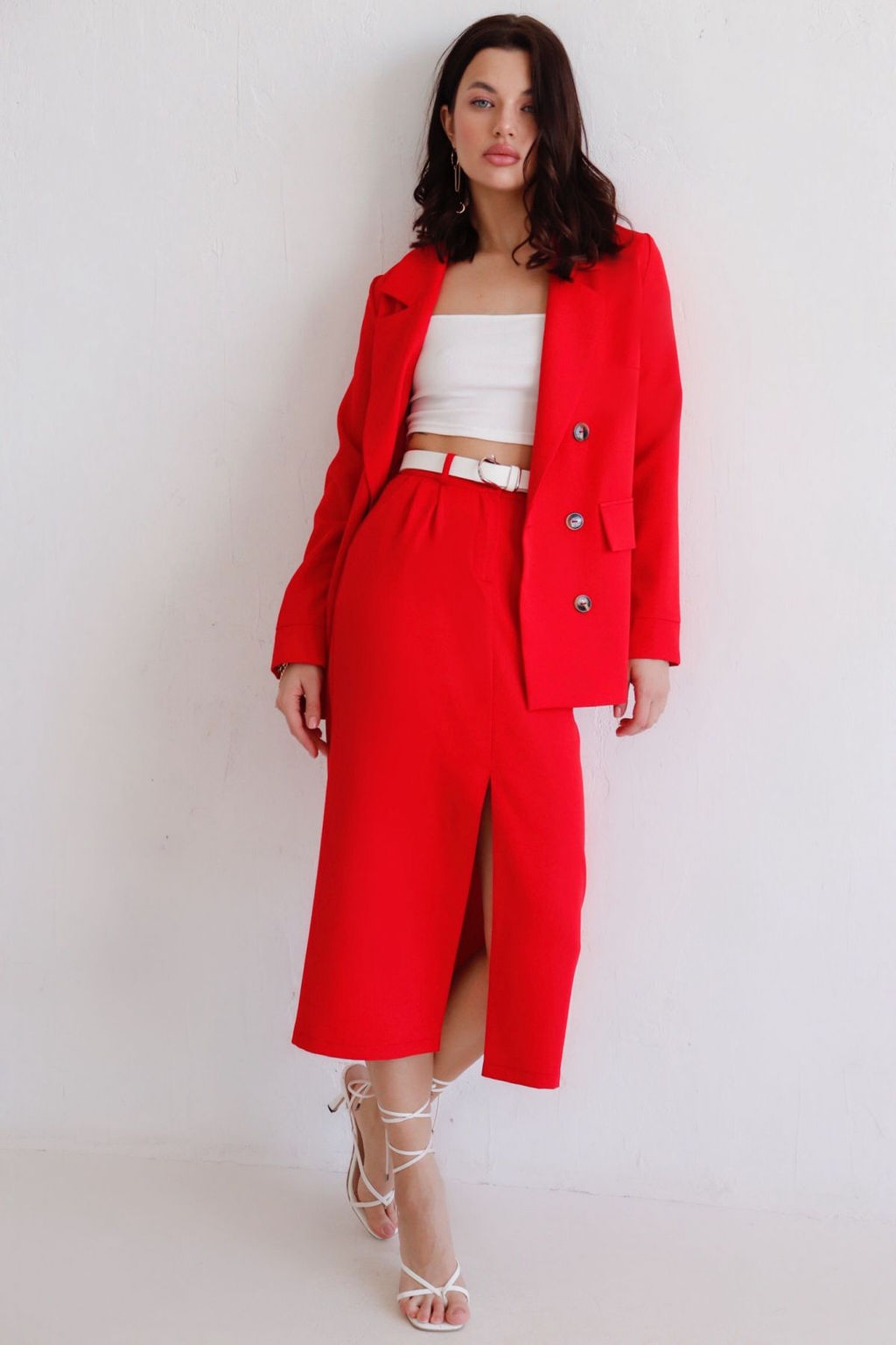 12157 Юбка миди-макси красная - Martichelli фото 5