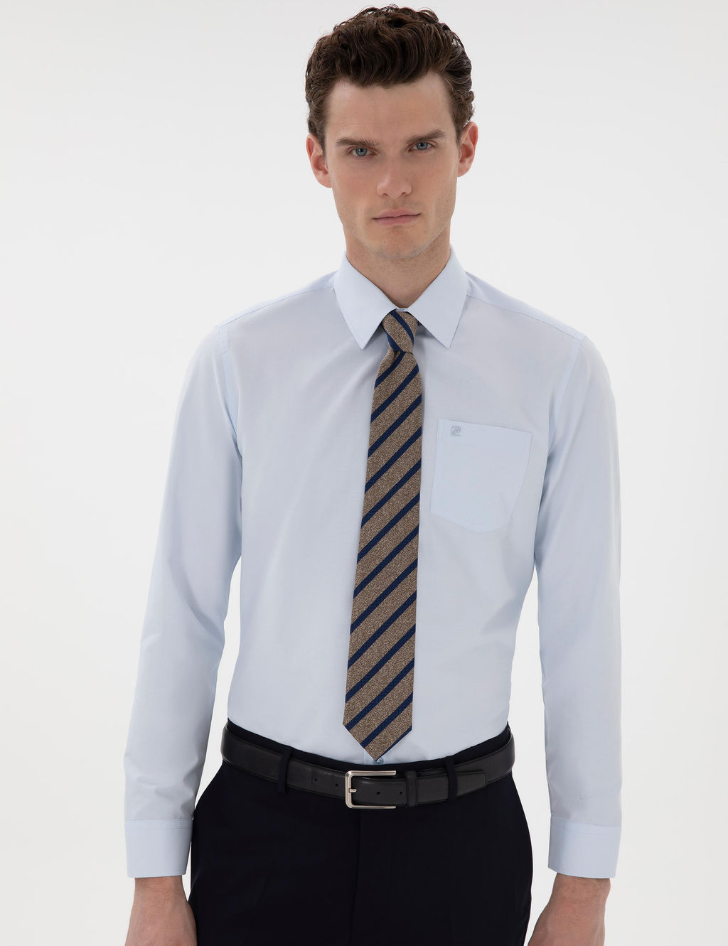 A__k Mavi Regular Fit Uzun Kollu Basic G_mlek
