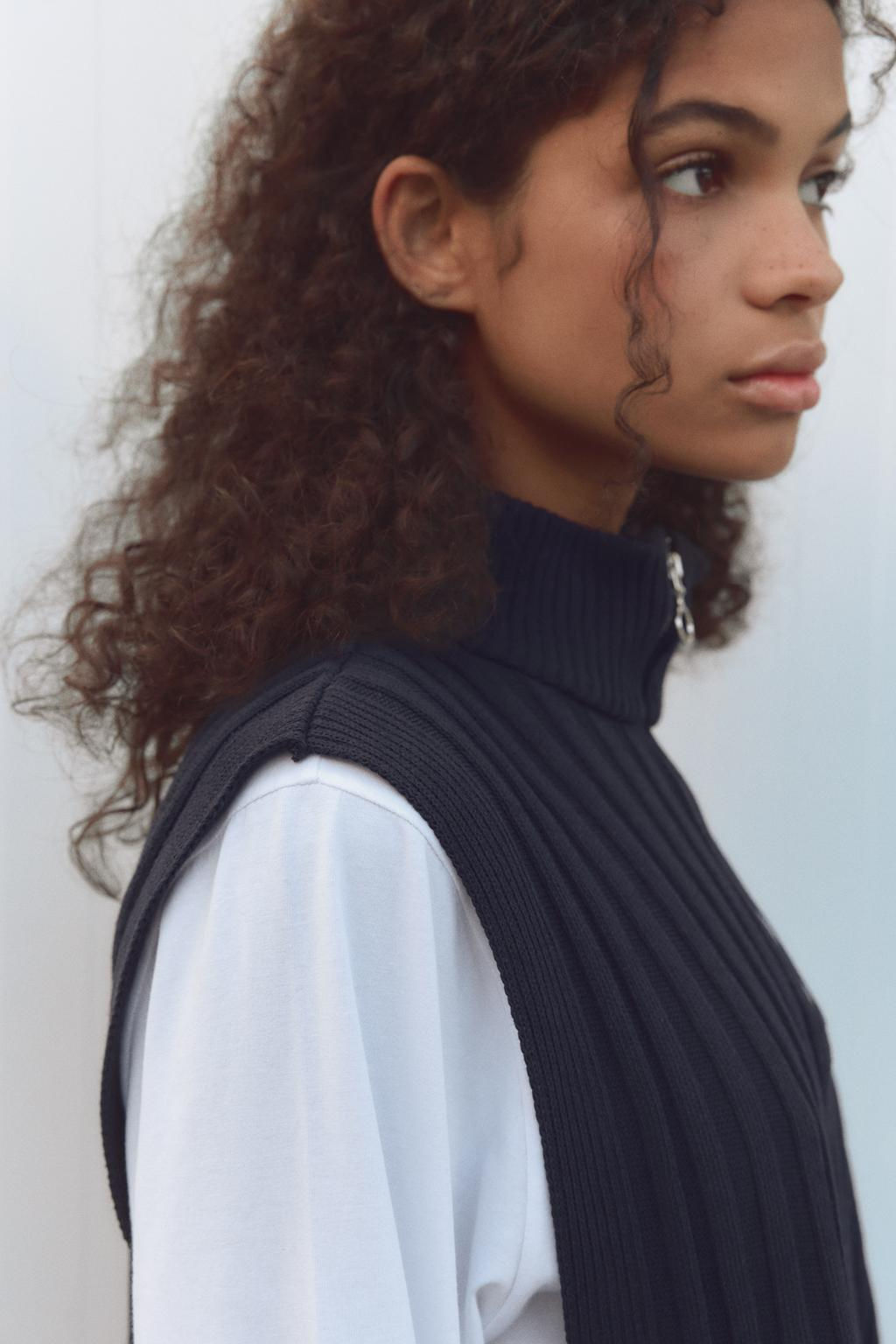 ZIP-UP GILET T-SHIRT - Zara фото 5