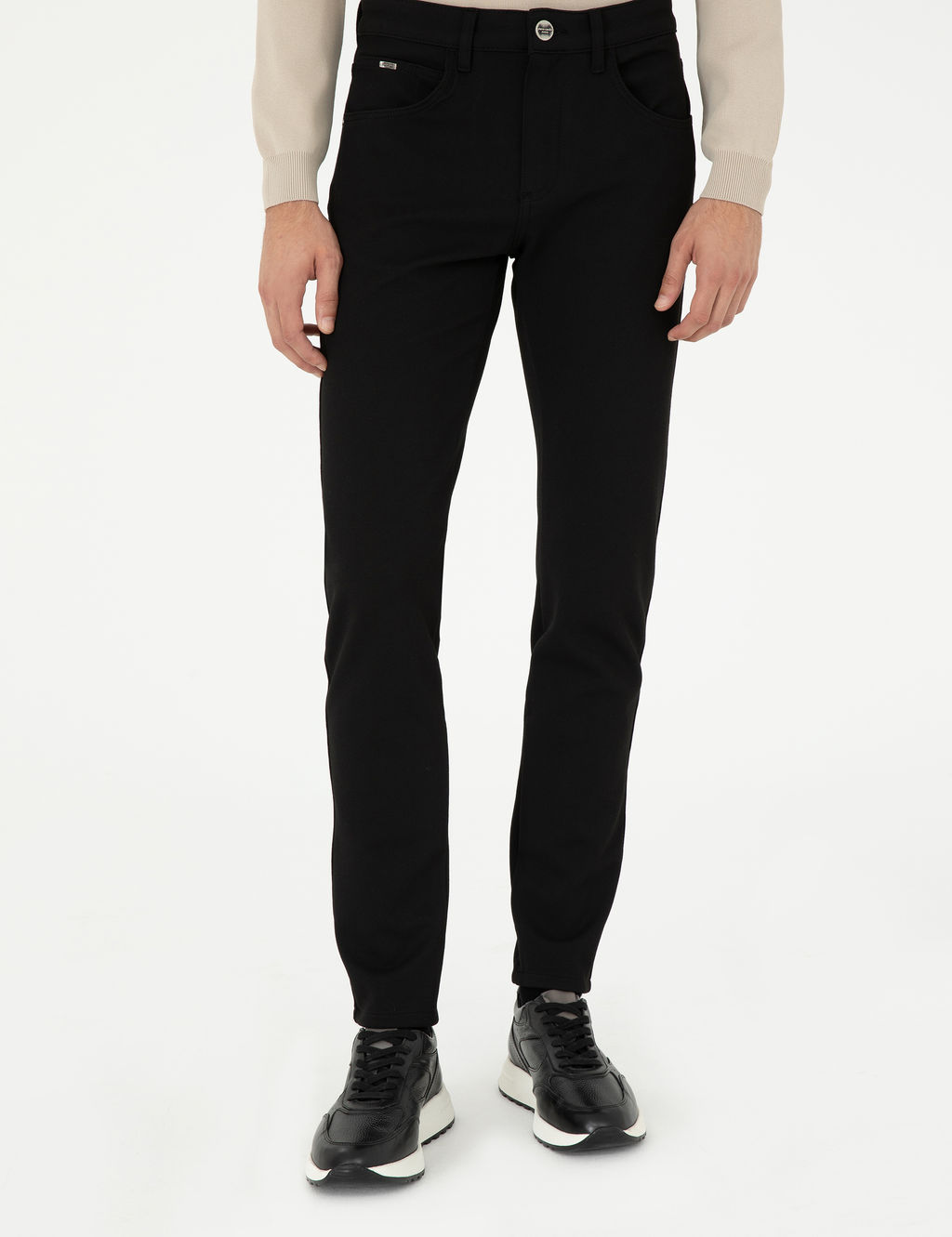 Siyah Slim Fit Kanvas Pantolon