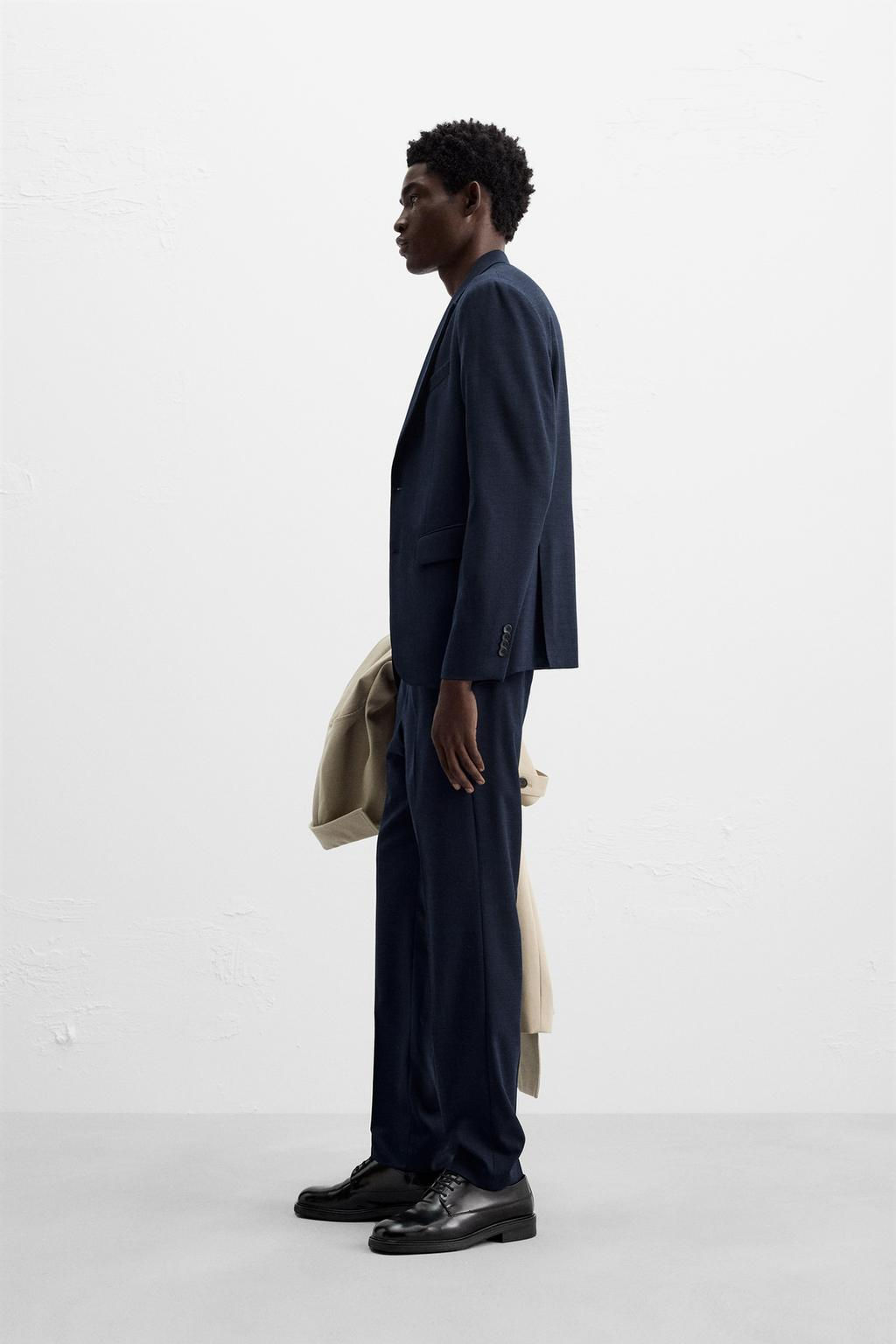 TEXTURED SUIT TROUSERS - Zara фото 4