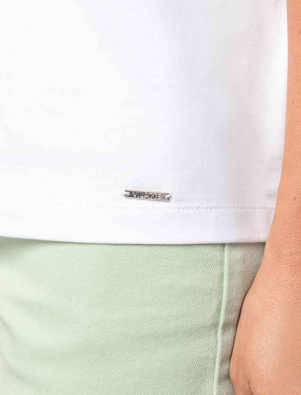 VILATTE / Футболка из премиального хлопка с эластаном  фото 3