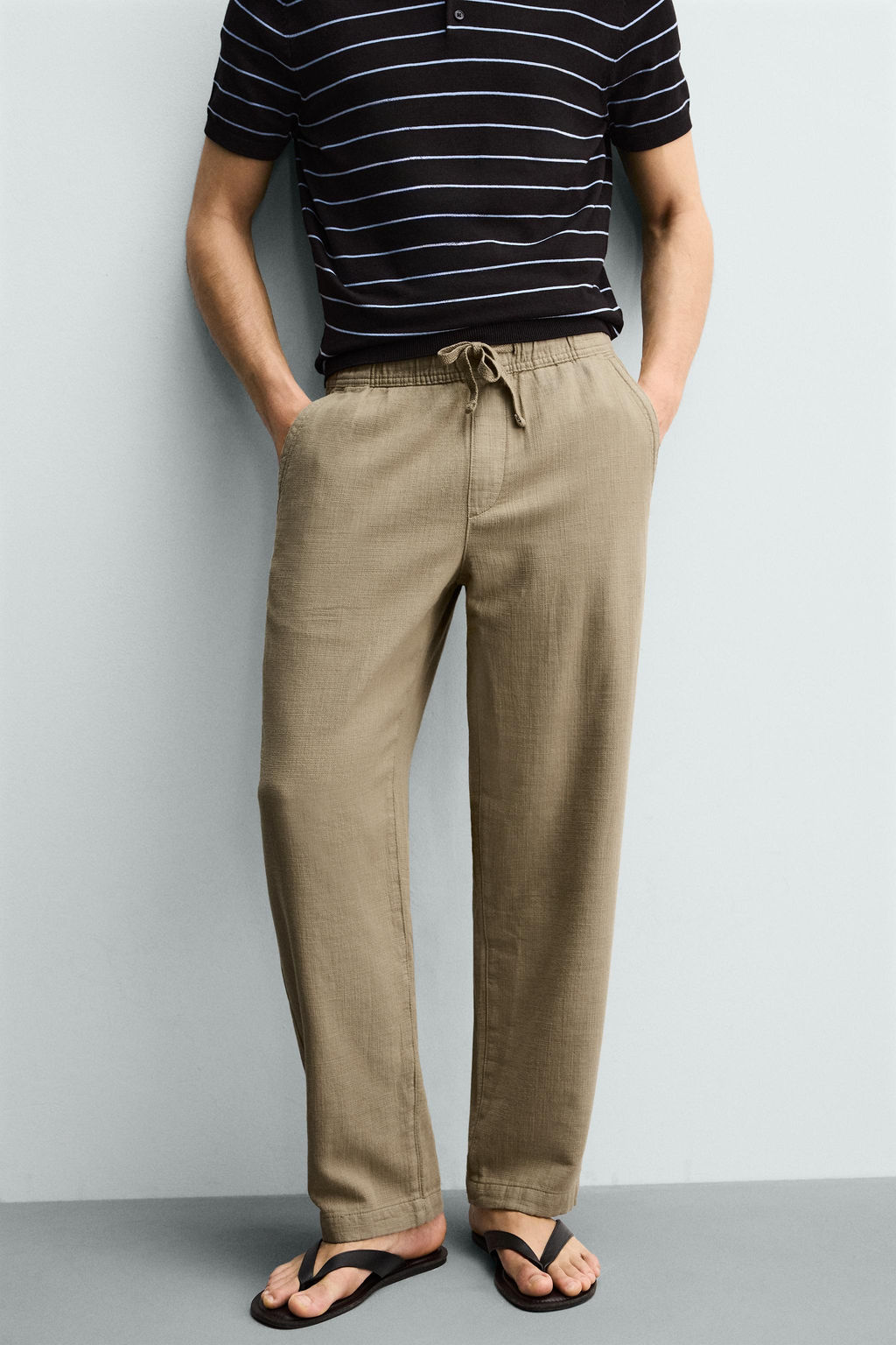 PANTAL?N RELAXED FIT ESTRUCTURA / Tostado - Zara фото 16