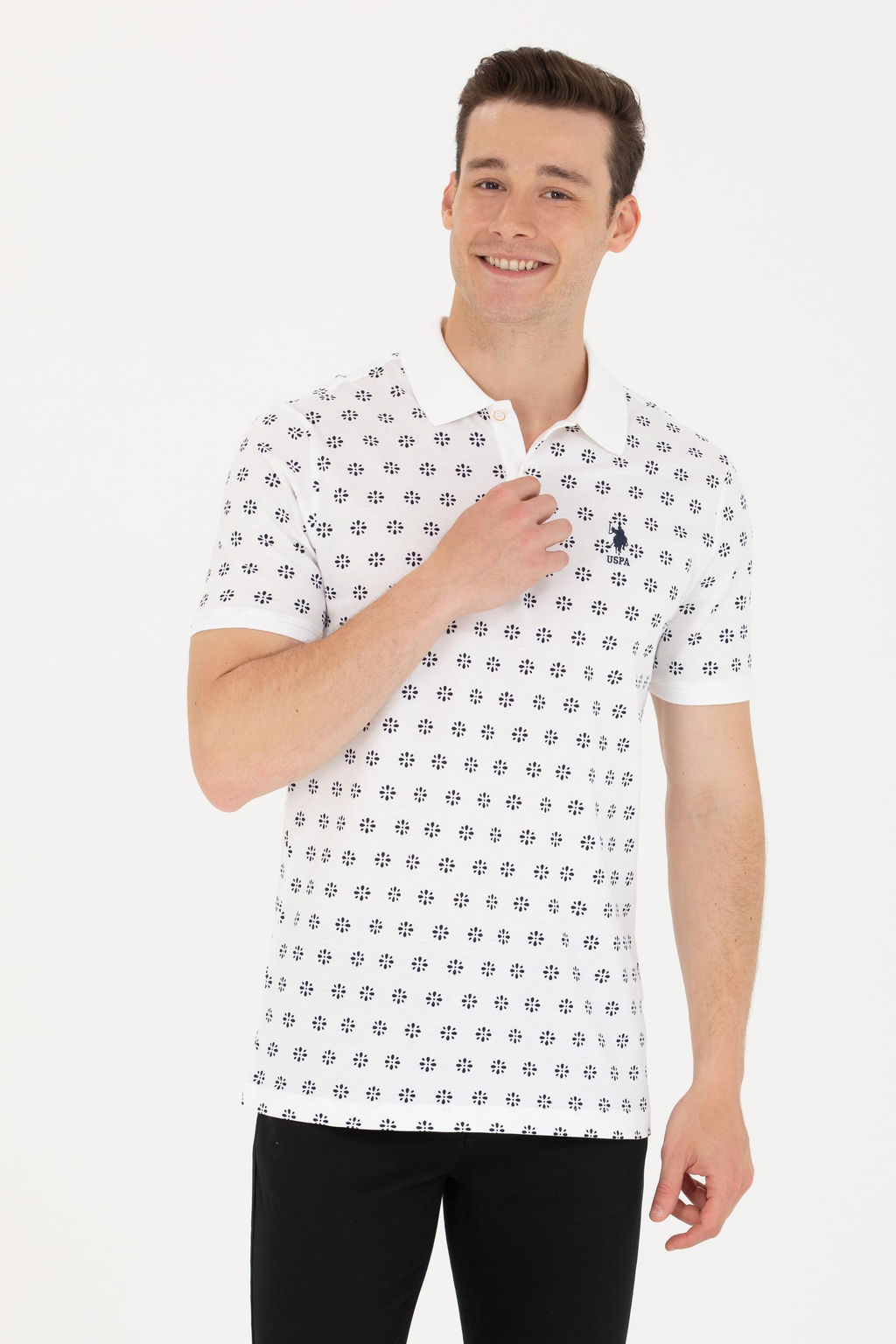 U. S. Polo Assn Мужская белая футболка с воротником-поло - U.s. polo assn фото 15