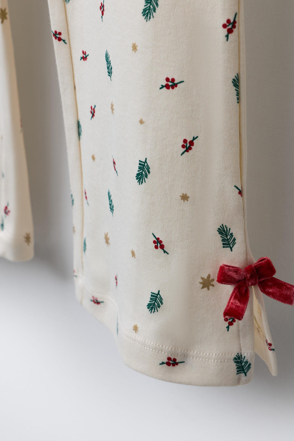 AGES 6-14 / TREE PRINT VELVET RIBBON PYJAMAS - Zara фото 8