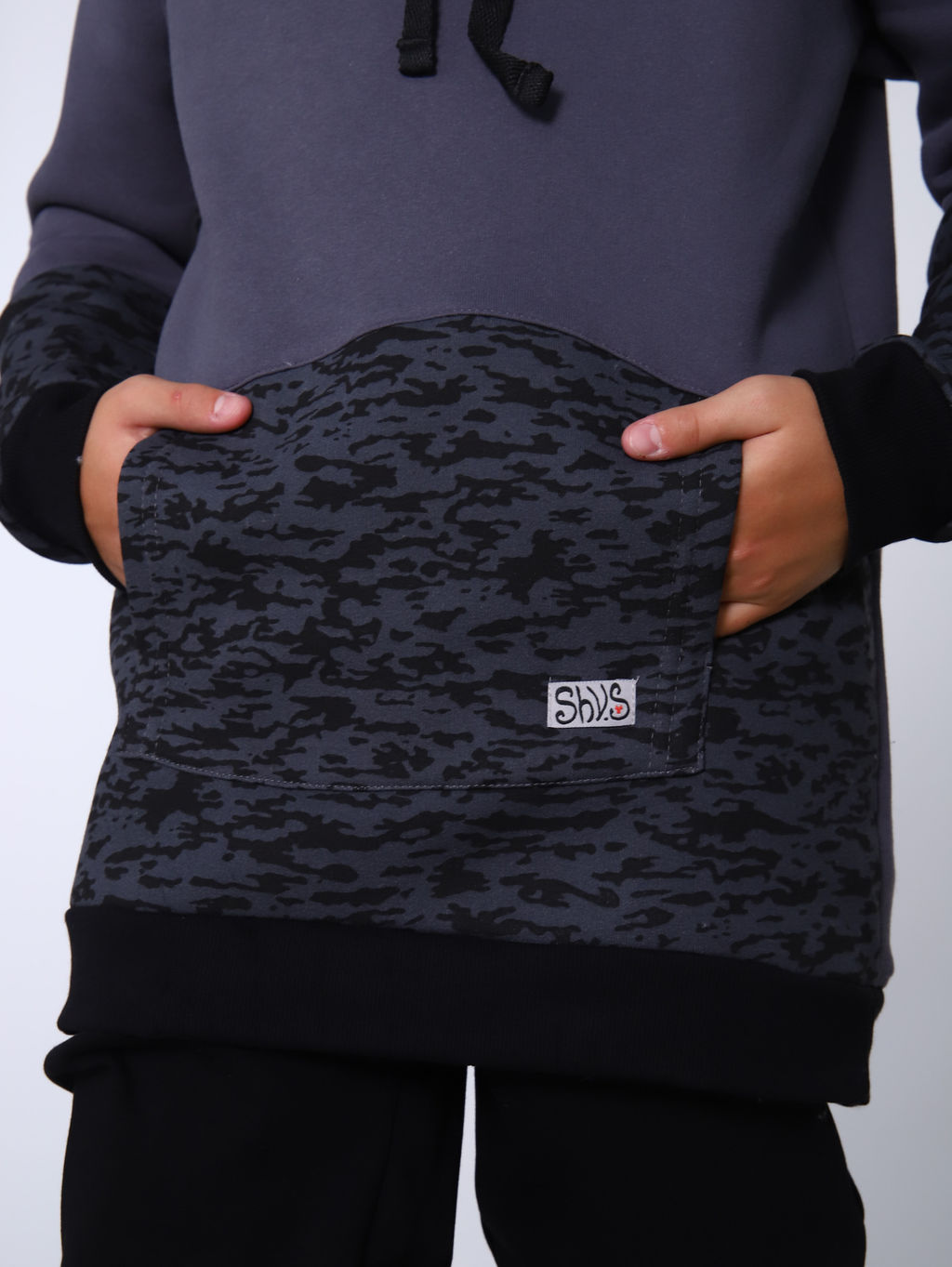 Толстовка "Колор" серый-кмф