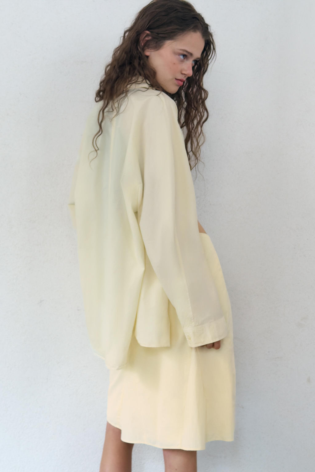 CAMISA OVERSIZE POPEL?N / Amarillo claro - Zara фото 15