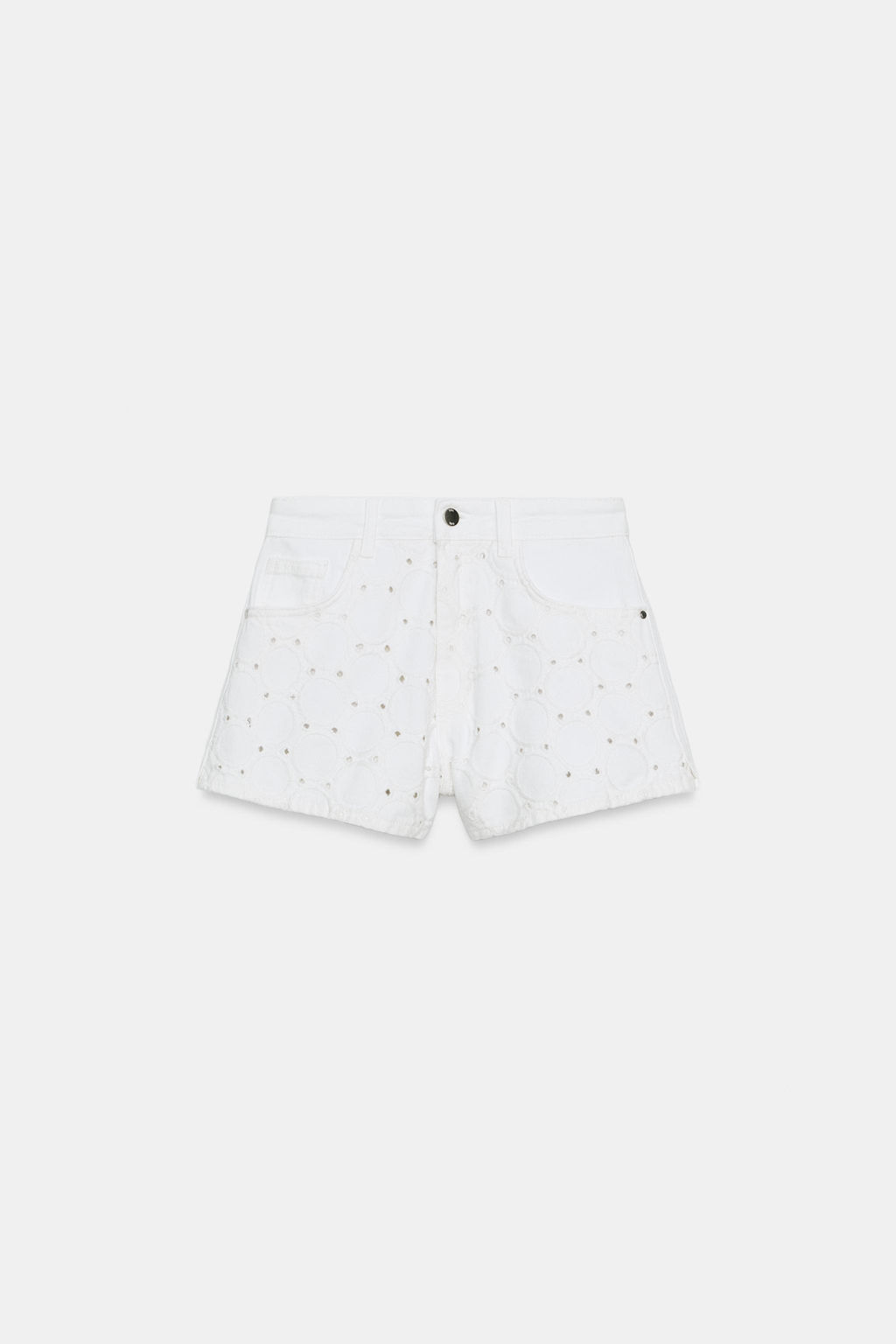 SHORTS Z1975 BORDADOS PERFORADOS TIRO MEDIO / crudo-blanco - Zara фото 6