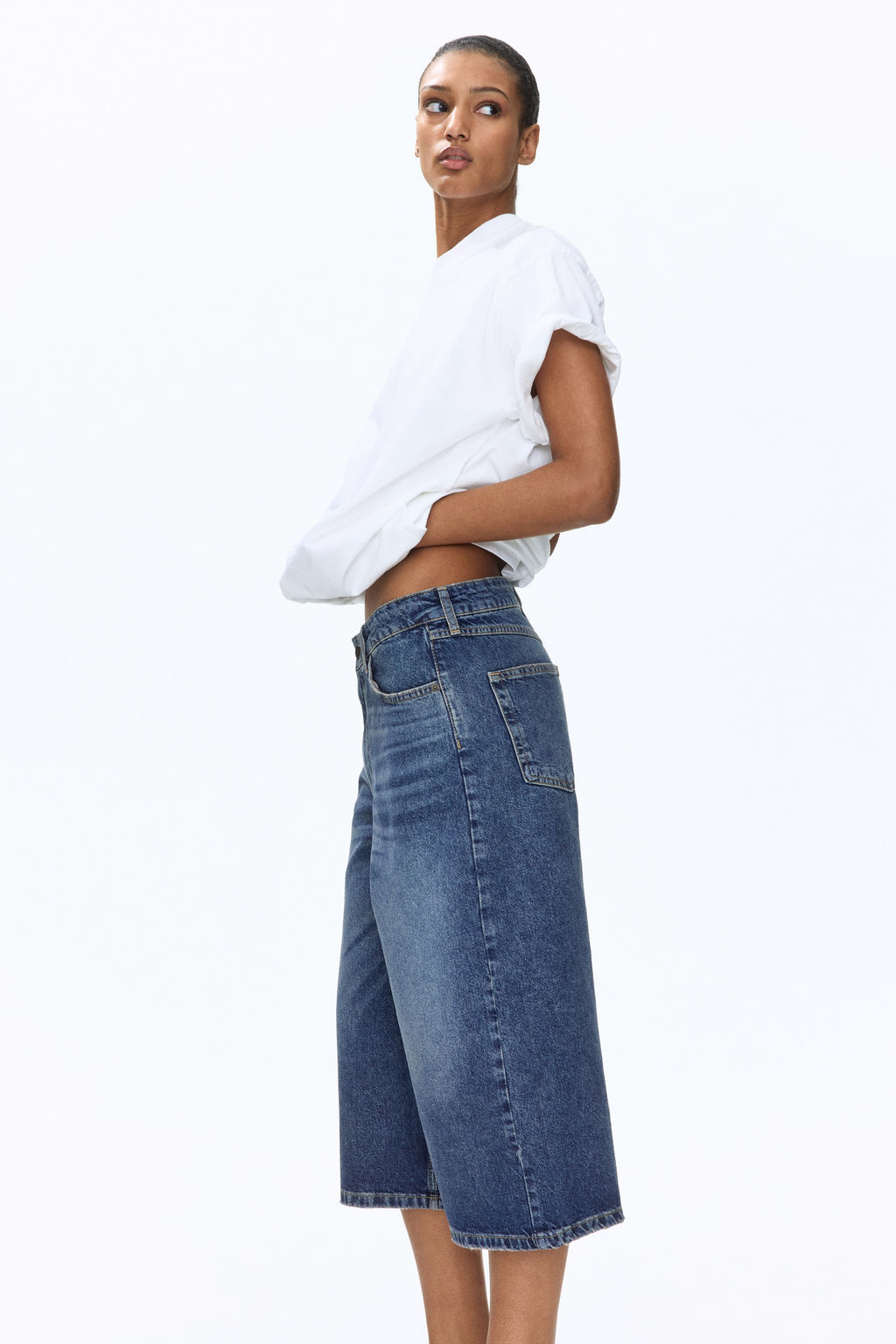 Wide Regular Waist Culotte Jeans - H&m фото 3