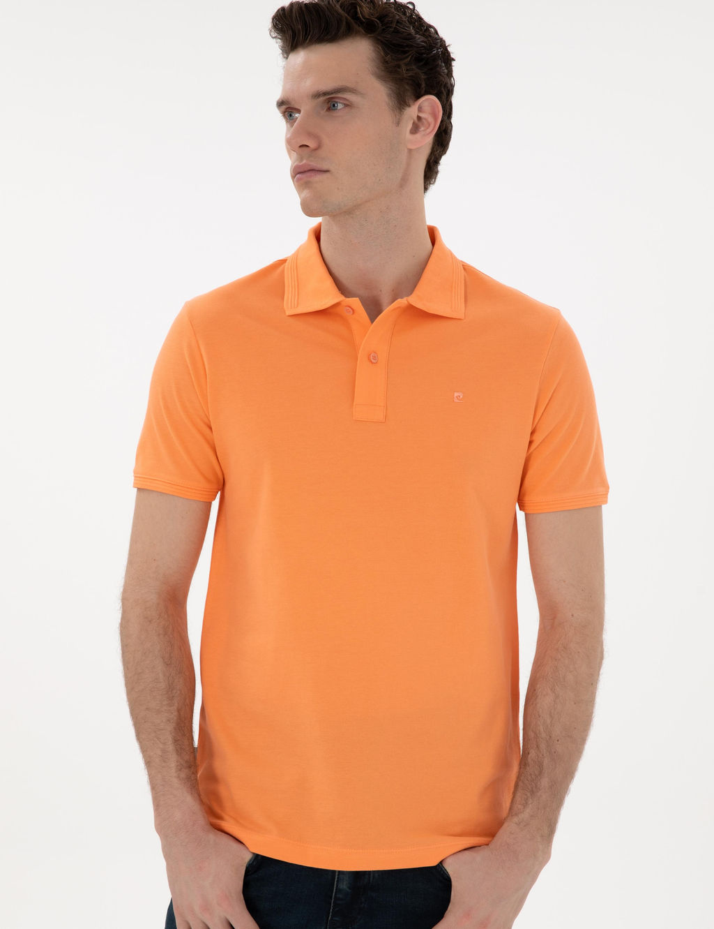 Turuncu Slim Fit K_vr_lmaz Polo Yaka Basic Ti__rt - Pierre cardin фото 3