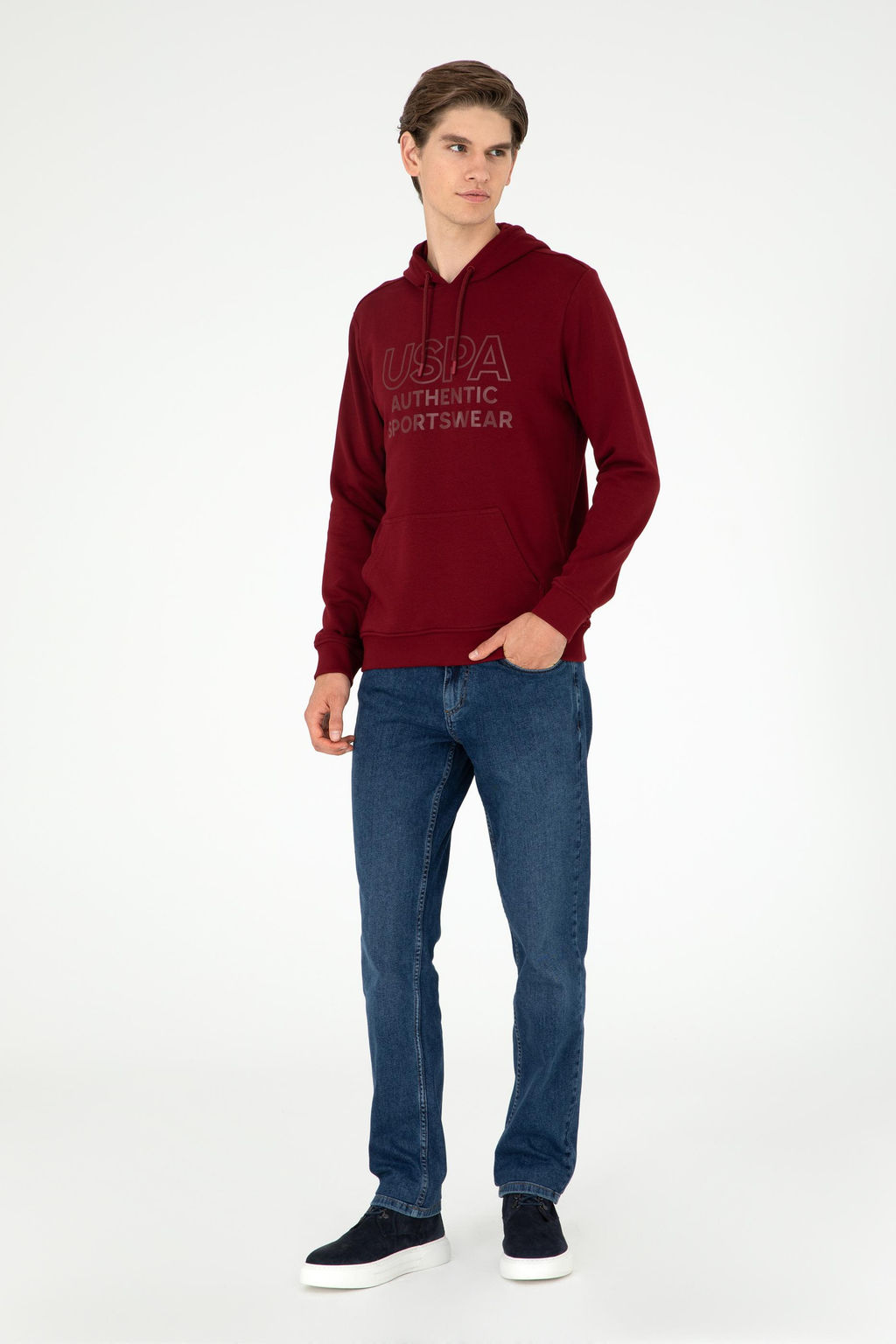Мужской бордово-красный свитшот - U.s. polo assn фото 4
