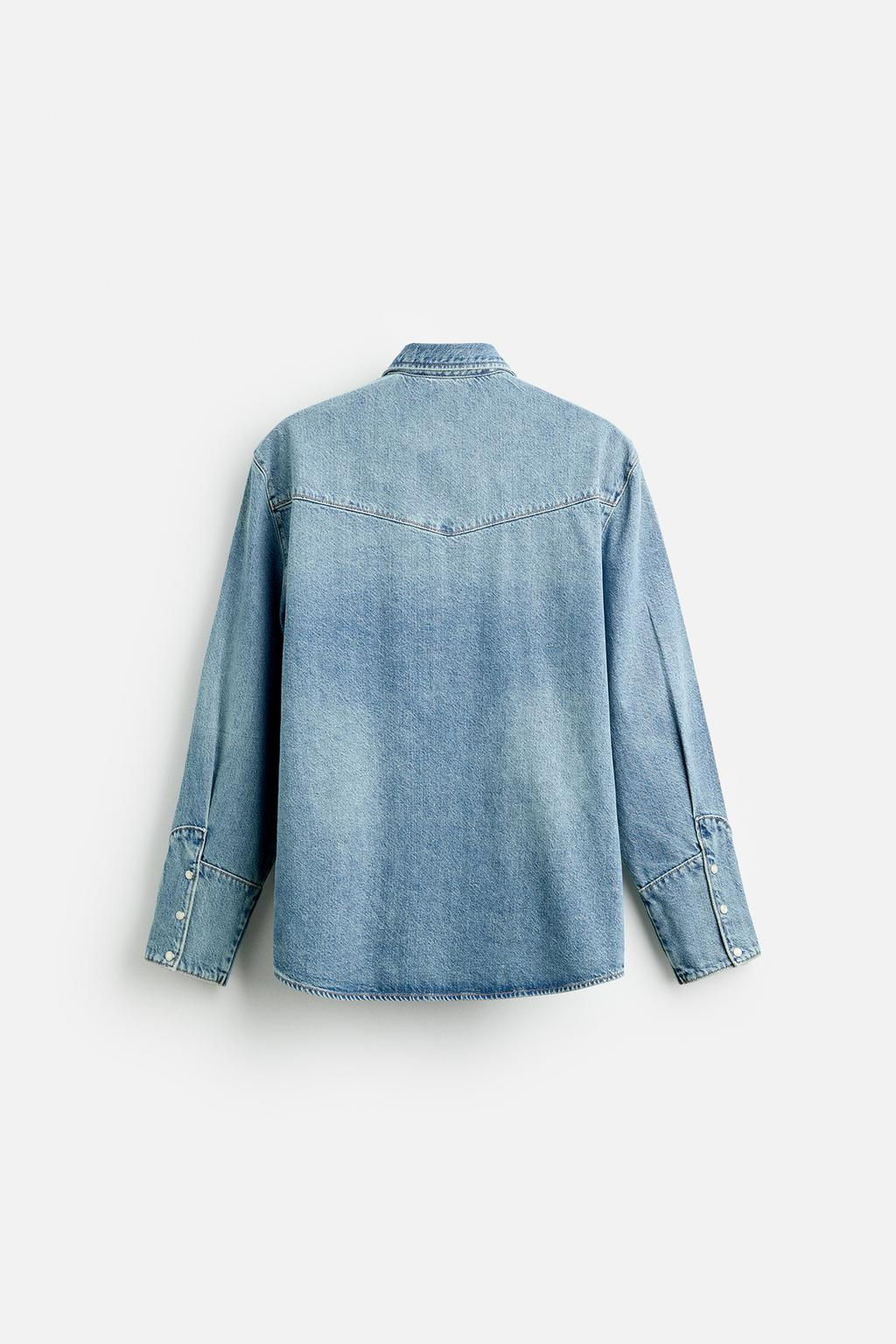 DENIM SHIRT WITH POCKETS - Zara фото 7