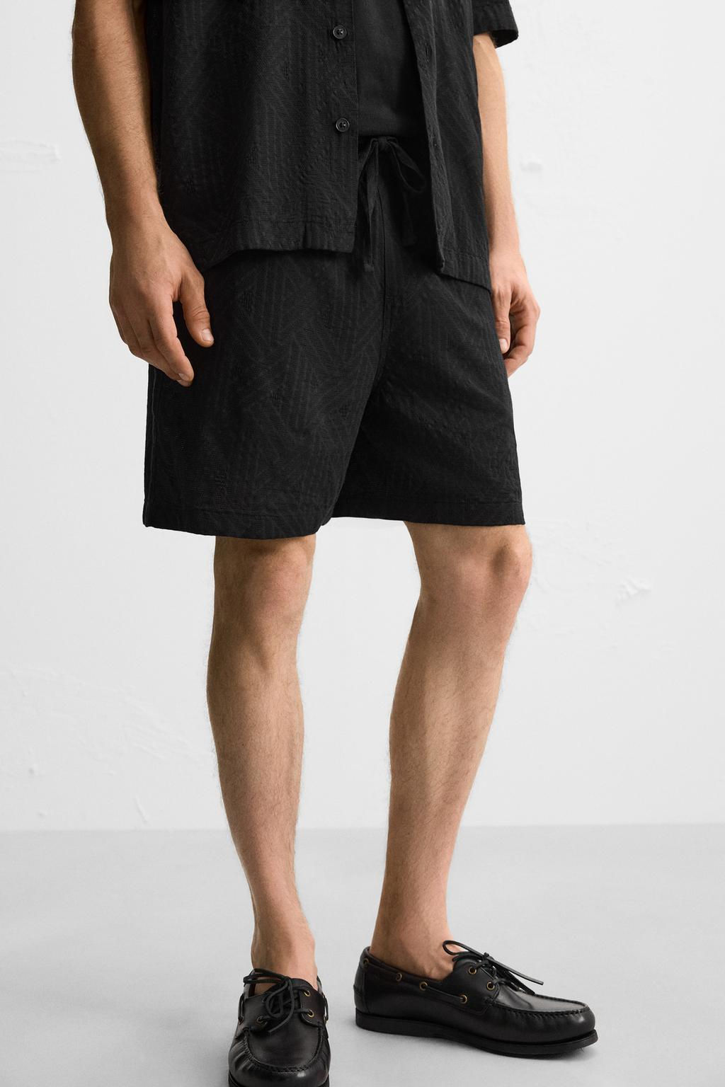 GEOMETRIC JACQUARD BERMUDA SHORTS - Zara фото 15
