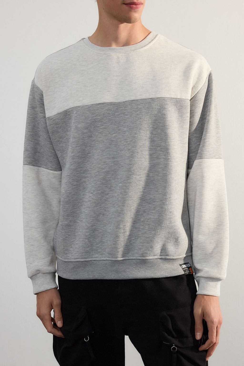 TRENDYOL MAN Lacivert Oversize/Genis Kesim Renk Bloklu Ici Polarl? Basic Sweatshirt TMNAW25SW00013 - Trendyolmilla фото 20