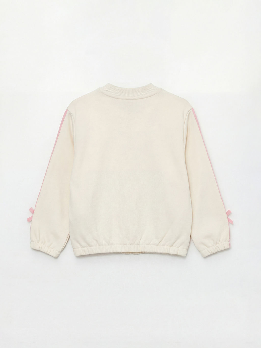 Stitch ve Angel Bask?l? K?z ?ocuk Fermuarl? Sweatshirt