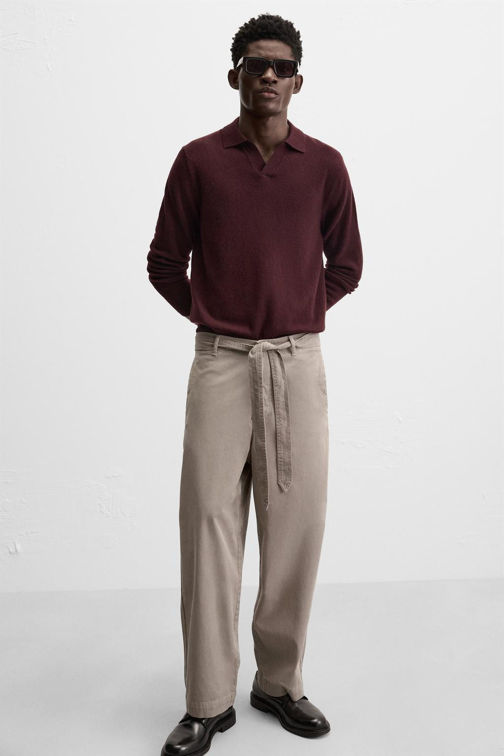 TEXTURED TROUSERS WITH BELT - Zara фото 24
