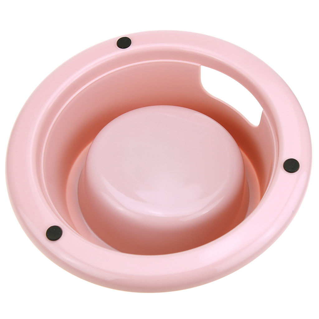 Миска для кормления животных из нержавеющей стали Шляпа 0,4л, д14см h3,4см, пластмассовая подставка д22х8-6см, скошенная, цвета микс (Китай) - Pet toys фото 4